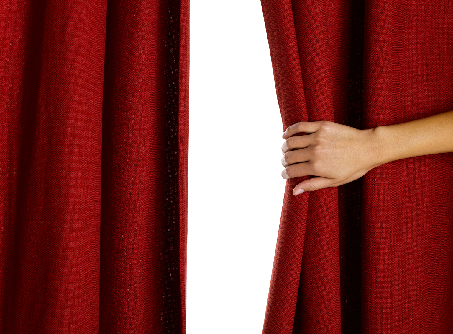 Hand Opening Red Curtain