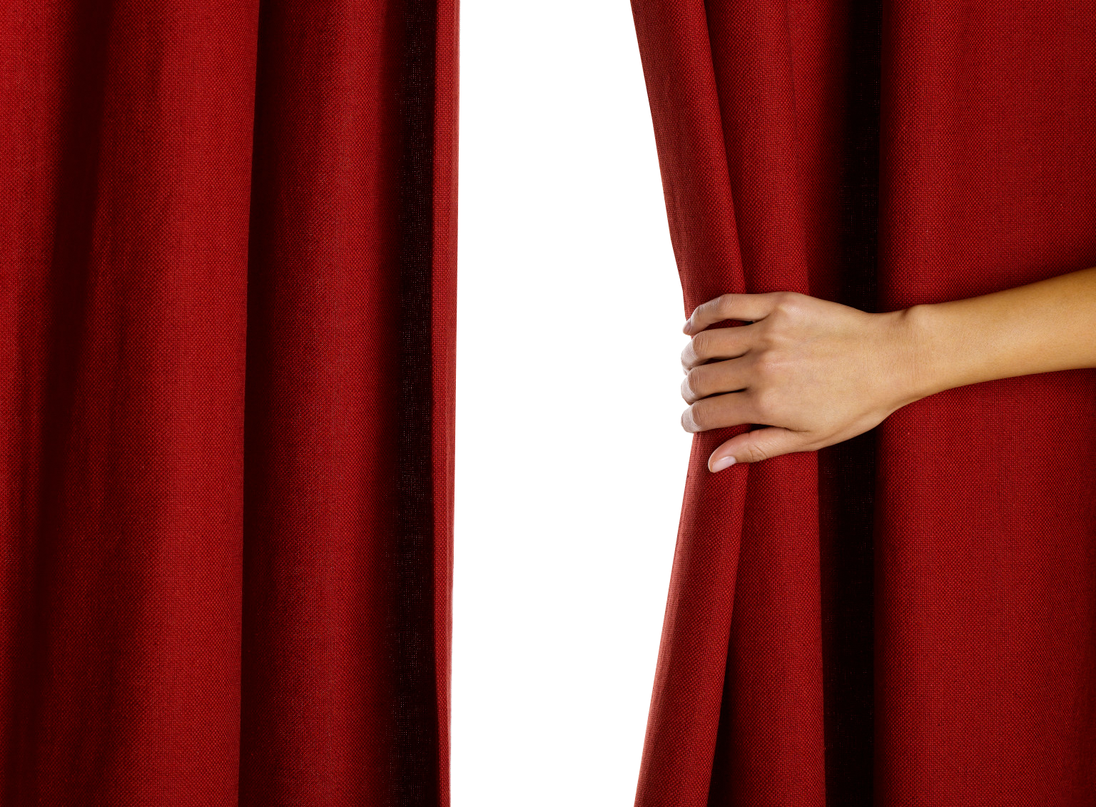 Download Hand Opening Red Curtain PNG Image For Free