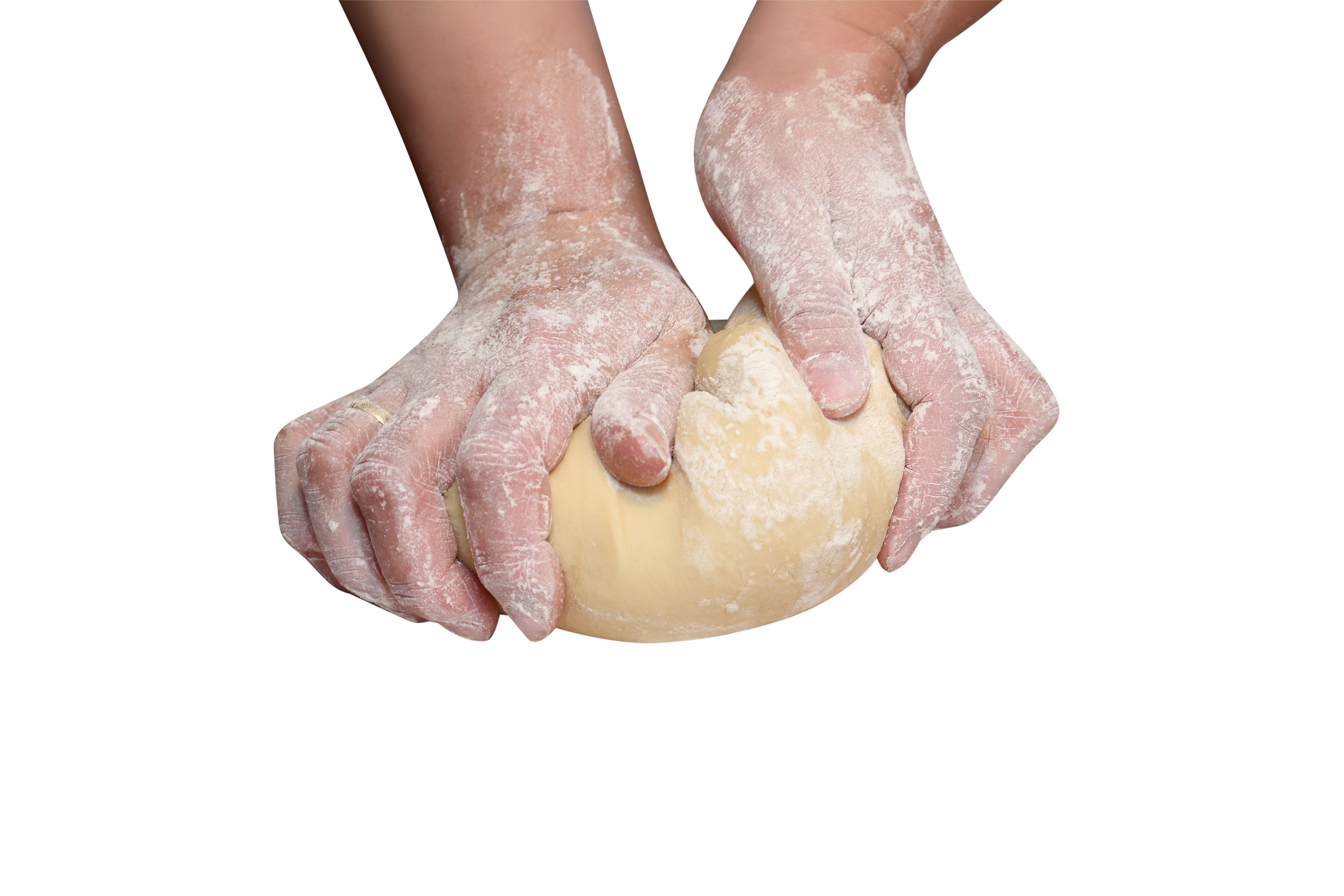 Hands Kneading Flour PNG Image