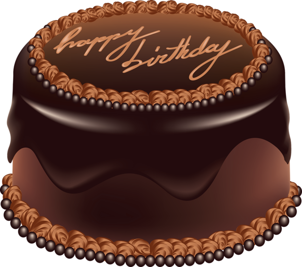 Happy Birthday Chocolate Cake PNG Image
