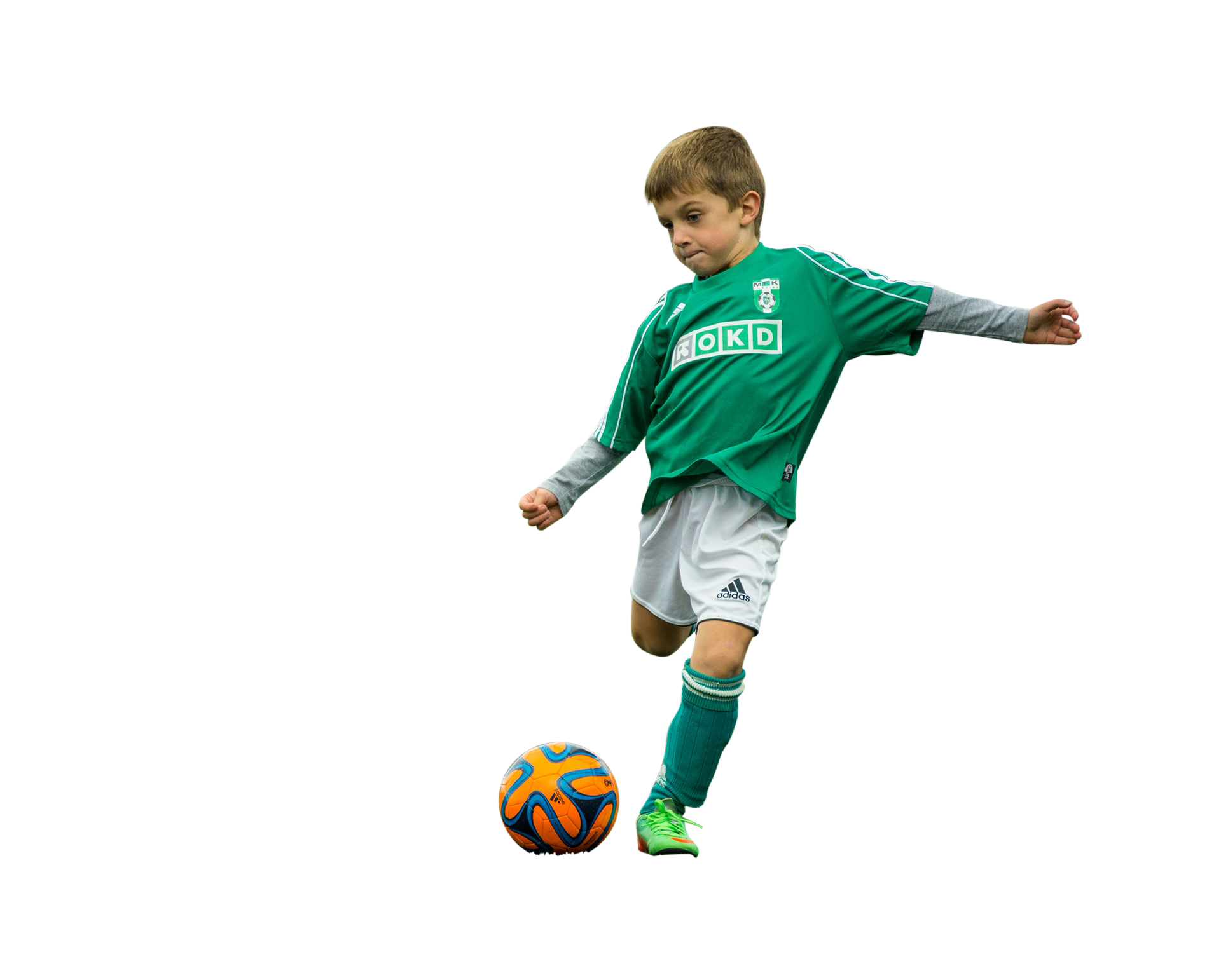 Little Boy Play With Football PNG Image