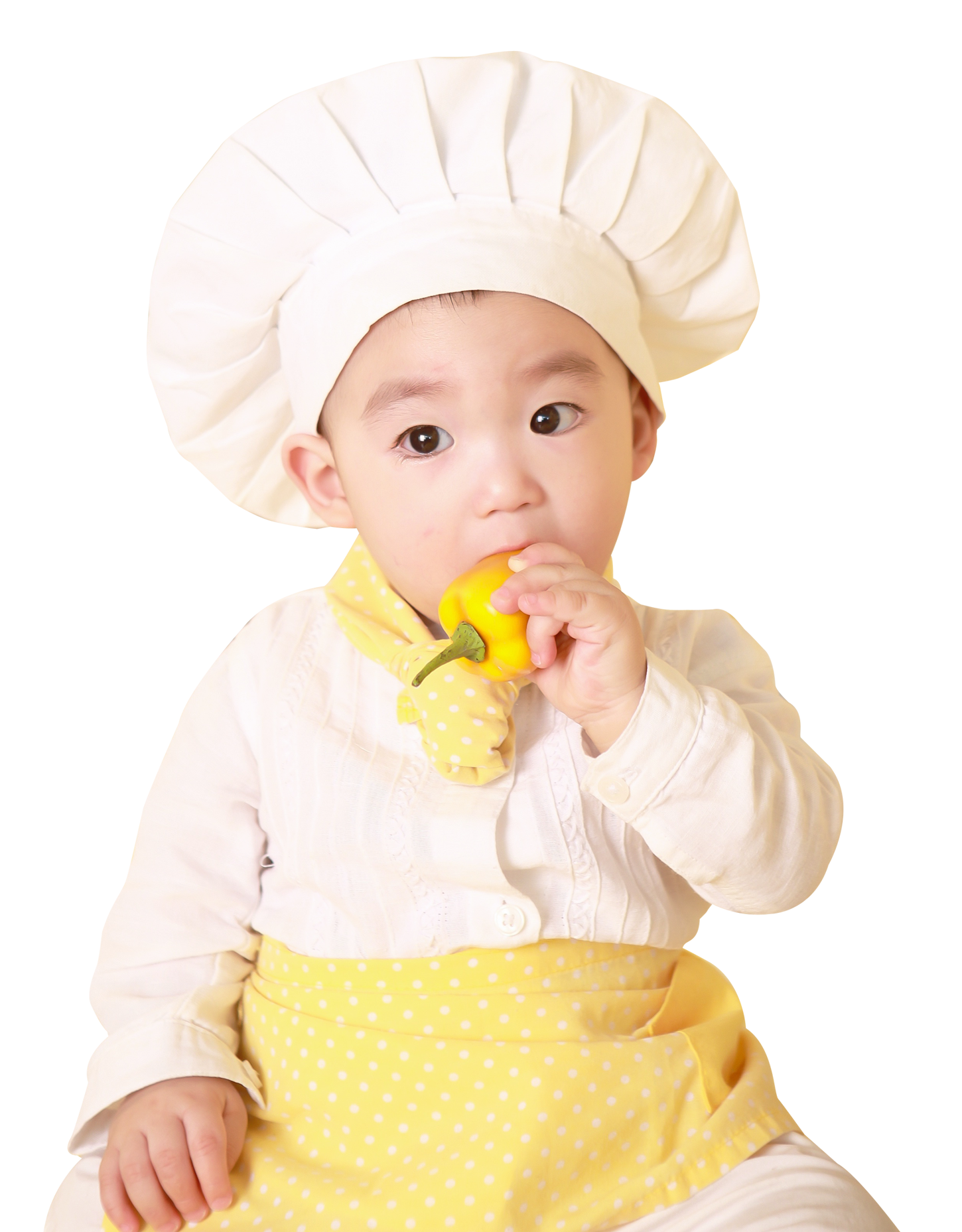 Little Cute Child in Costume of Cook PNG Image