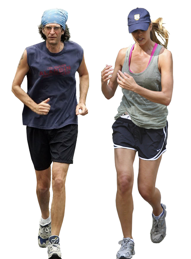 Man and Woman are running PNG Image