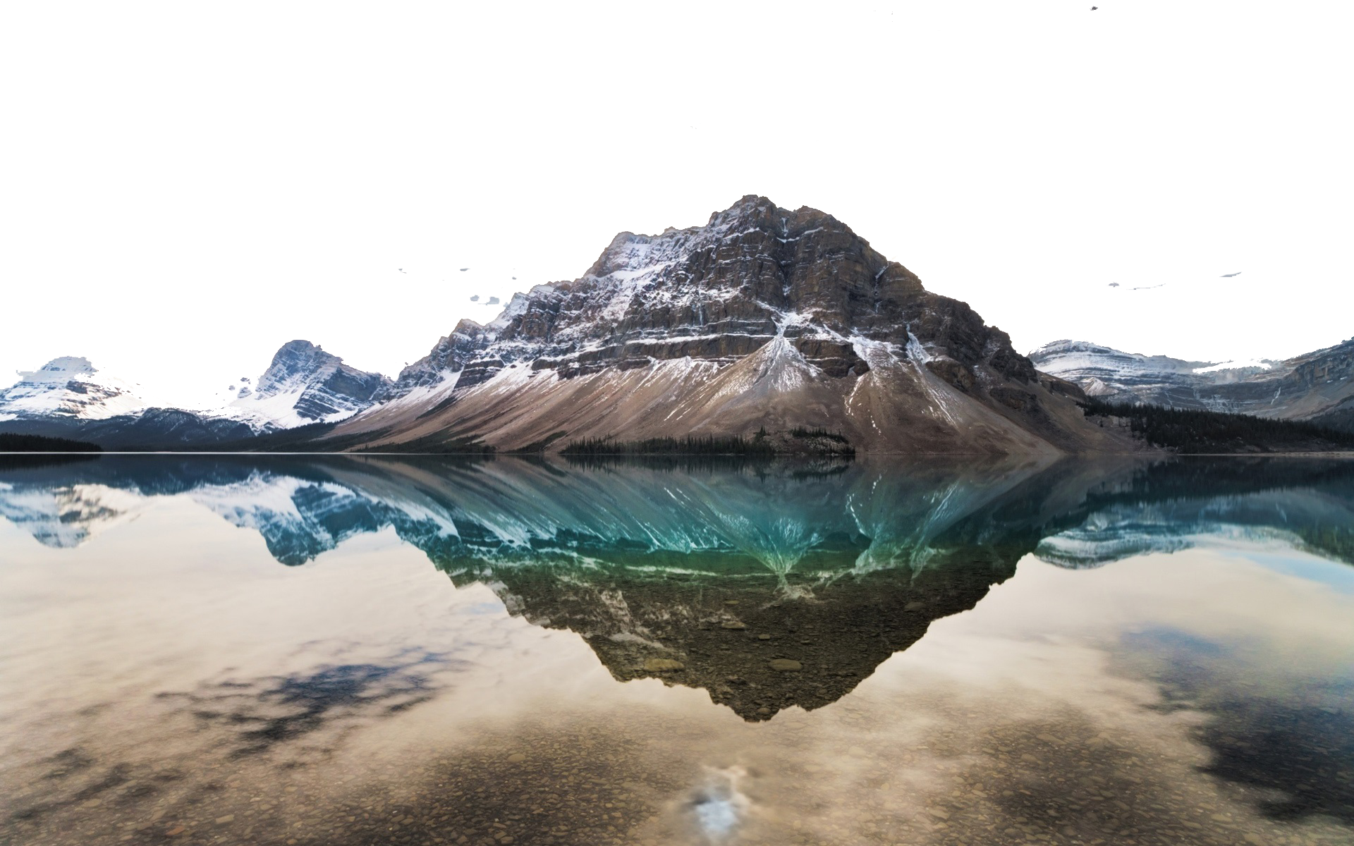 Reflection of Mountain in Sea PNG Image