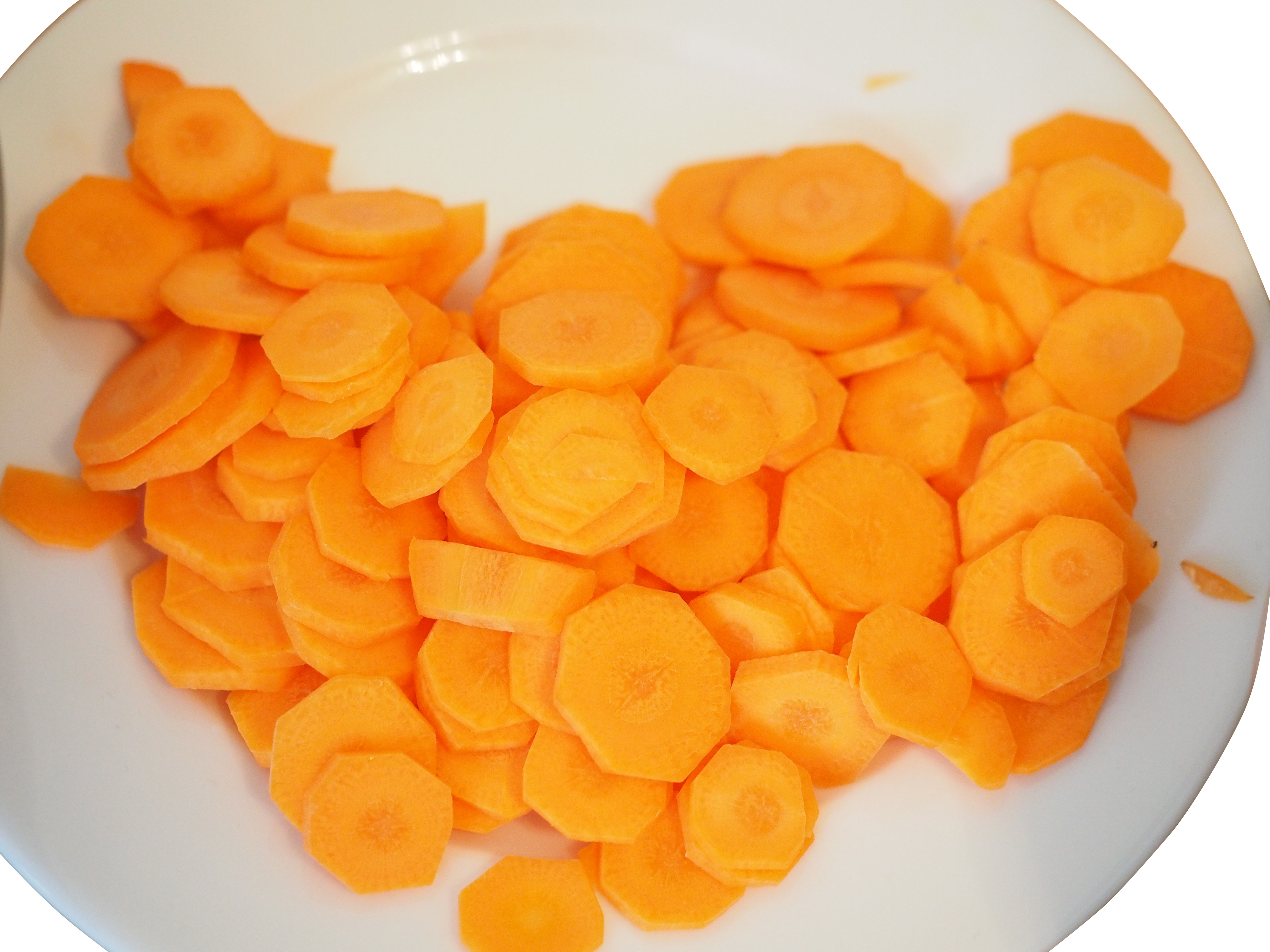 Orange Chopped Carrots in a plate