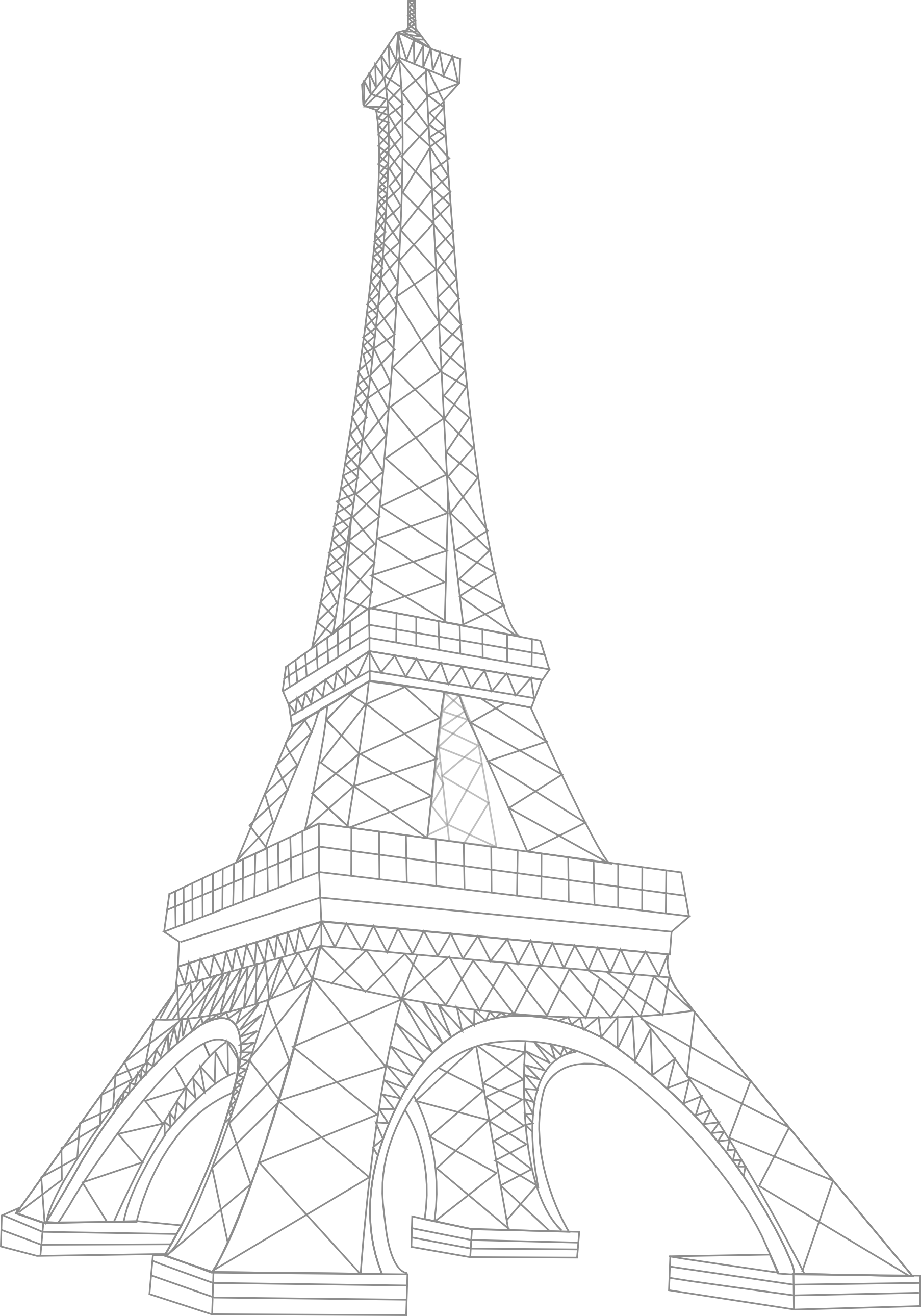 architectural impression of eiffel tower - paris
