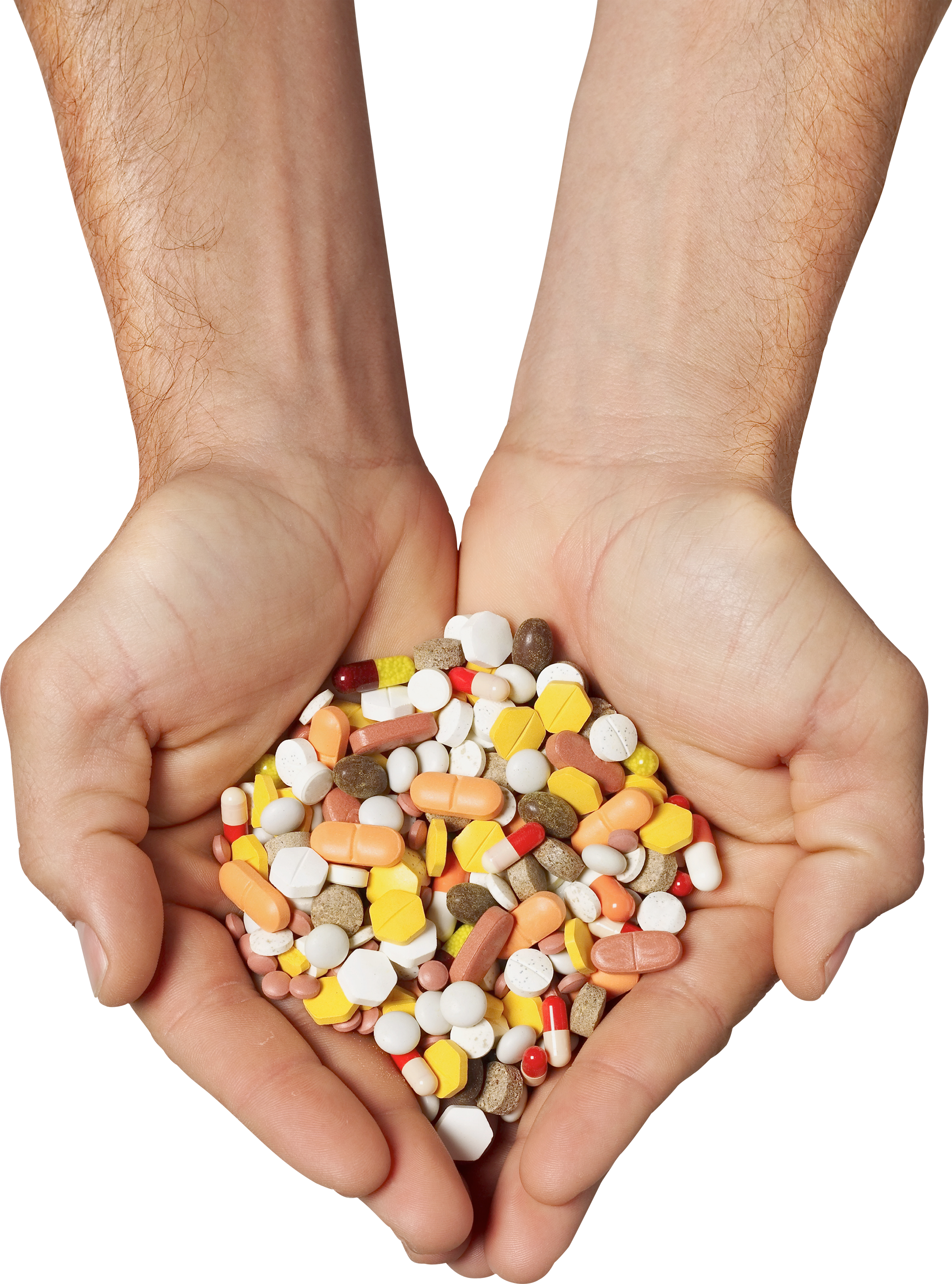Pills in Hands PNG Image