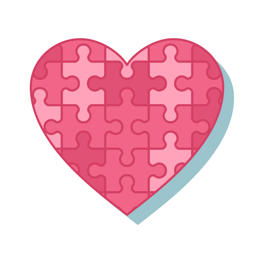 Pink Heart Puzzle PNG Image