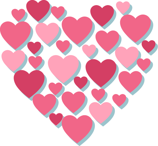 Pink Hearts PNG Image