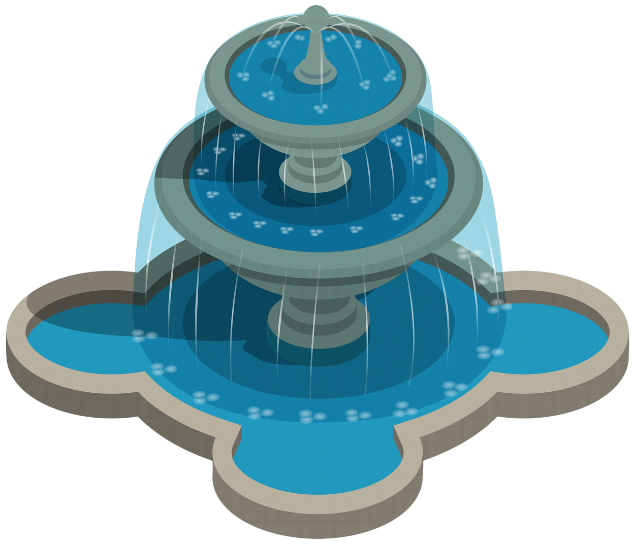 3 Stage Fountain PNG Image