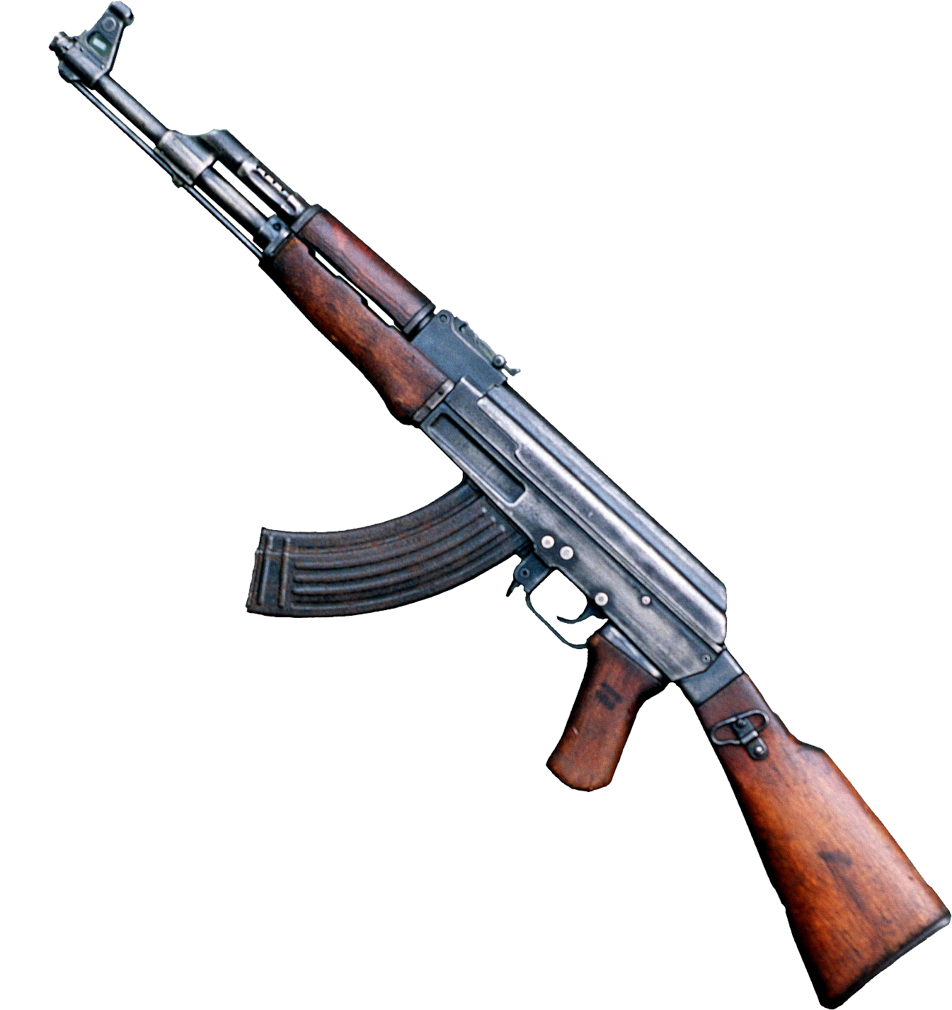 AK 47 with wooden Grip PNG Image