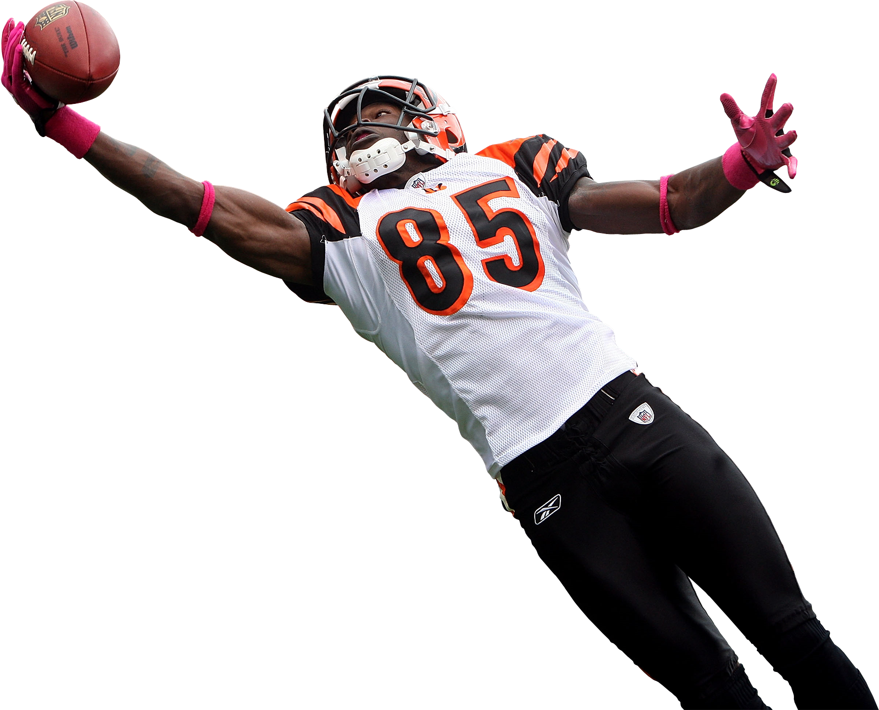 Download American Football Player Catching A Ball PNG Image for Free