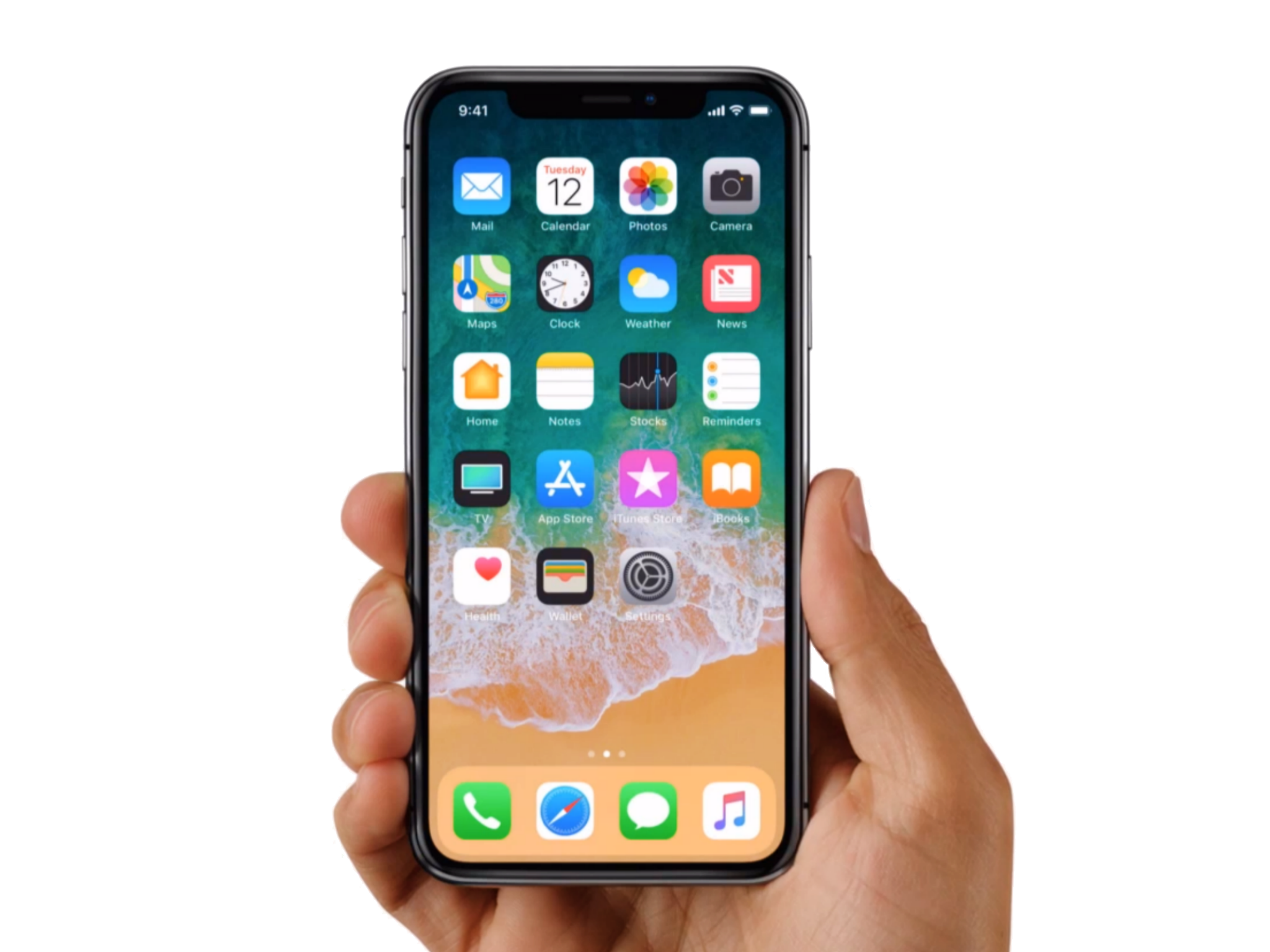 Apple iPhone X in Hands PNG Image