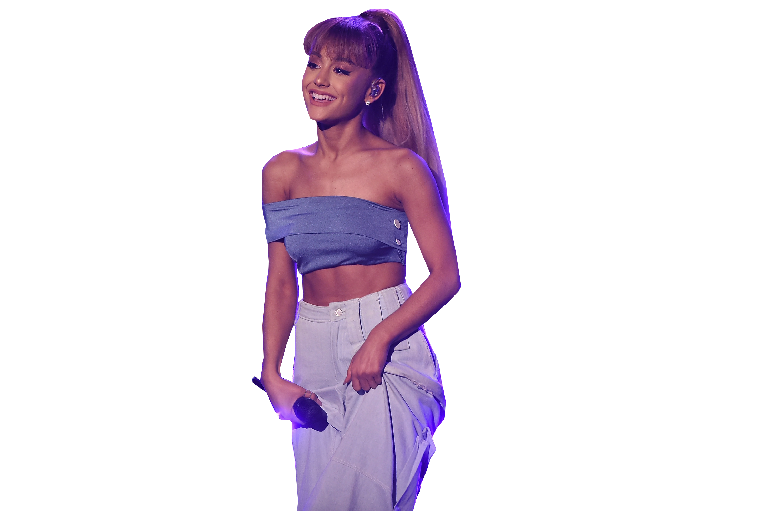 Ariana Grande in blue pullover PNG Image - PurePNG | Free 