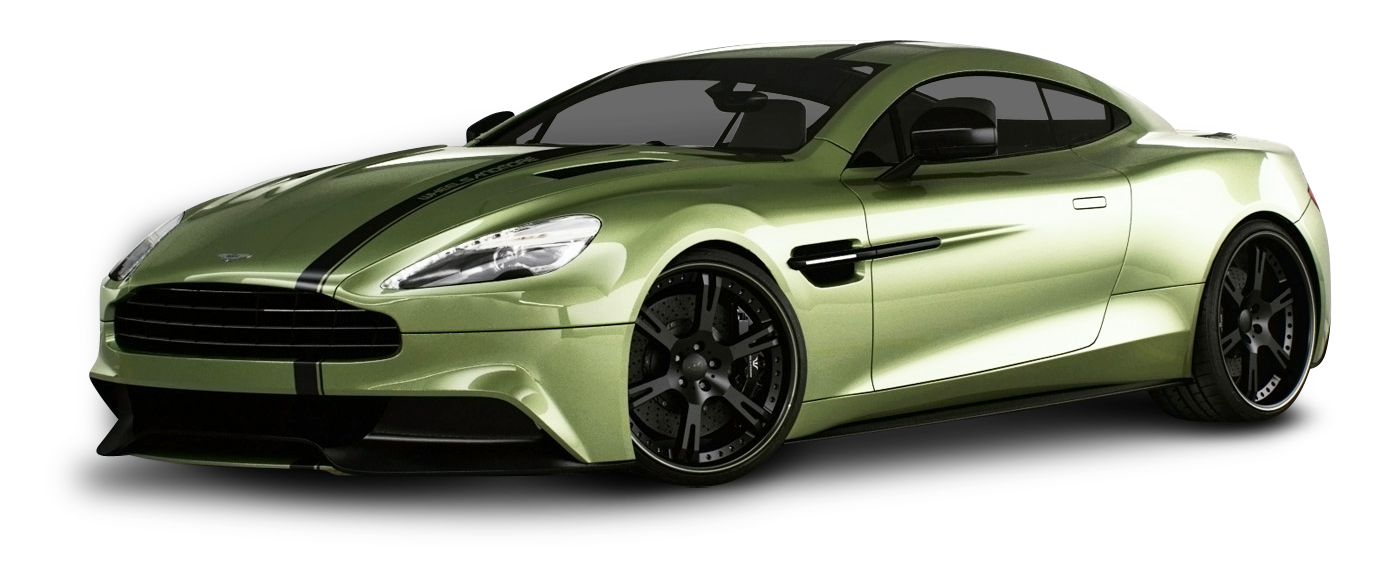 Aston Martin Vanquish Green Car PNG Image