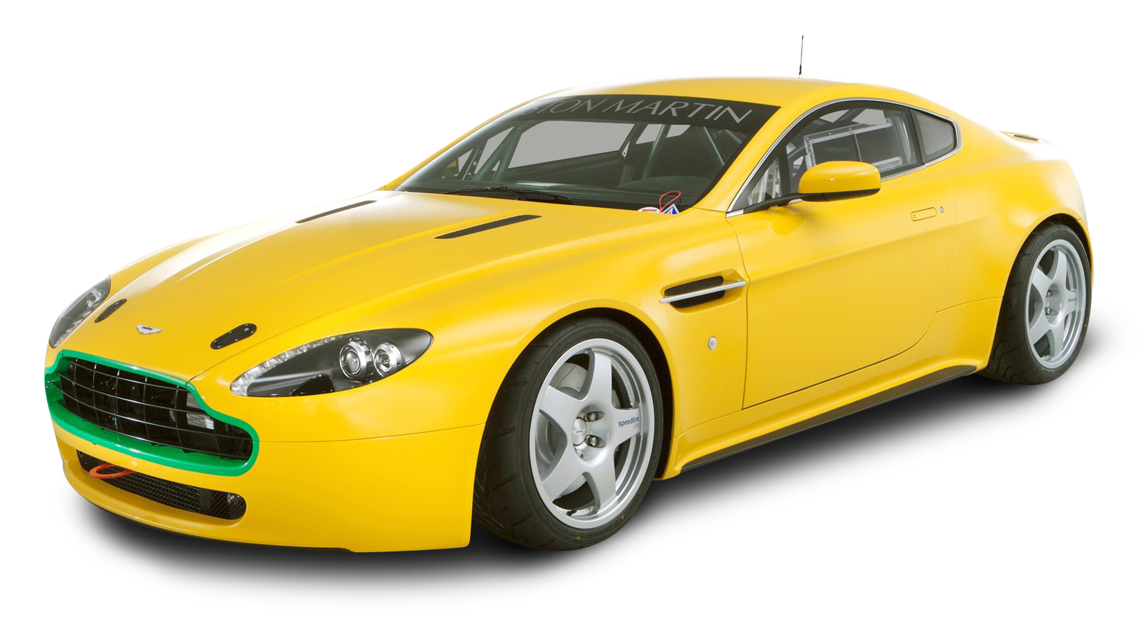 Aston Martin Vantage N24 Yellow Car PNG Image