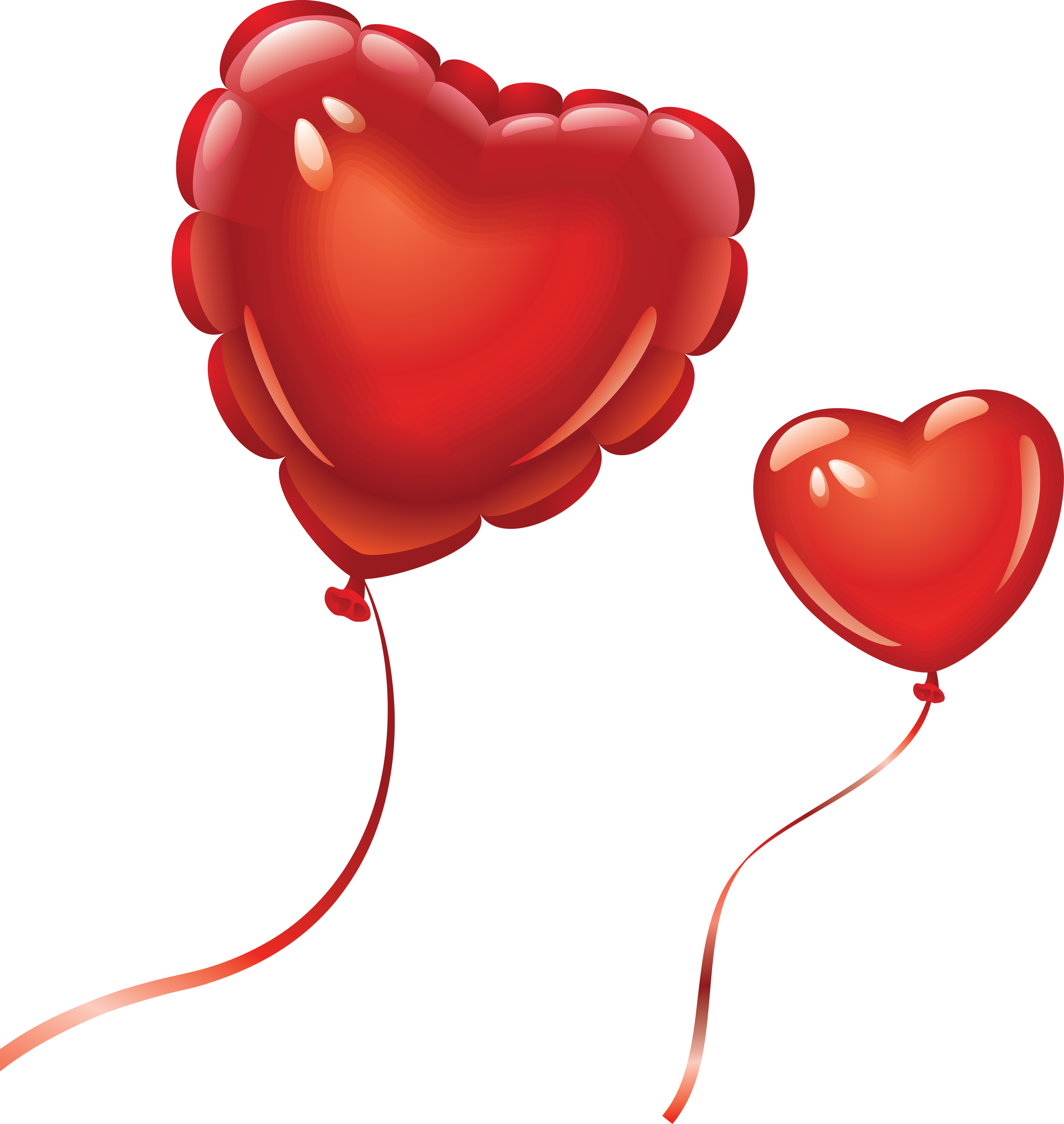 Heart Shaped Valentine Ballons PNG Image