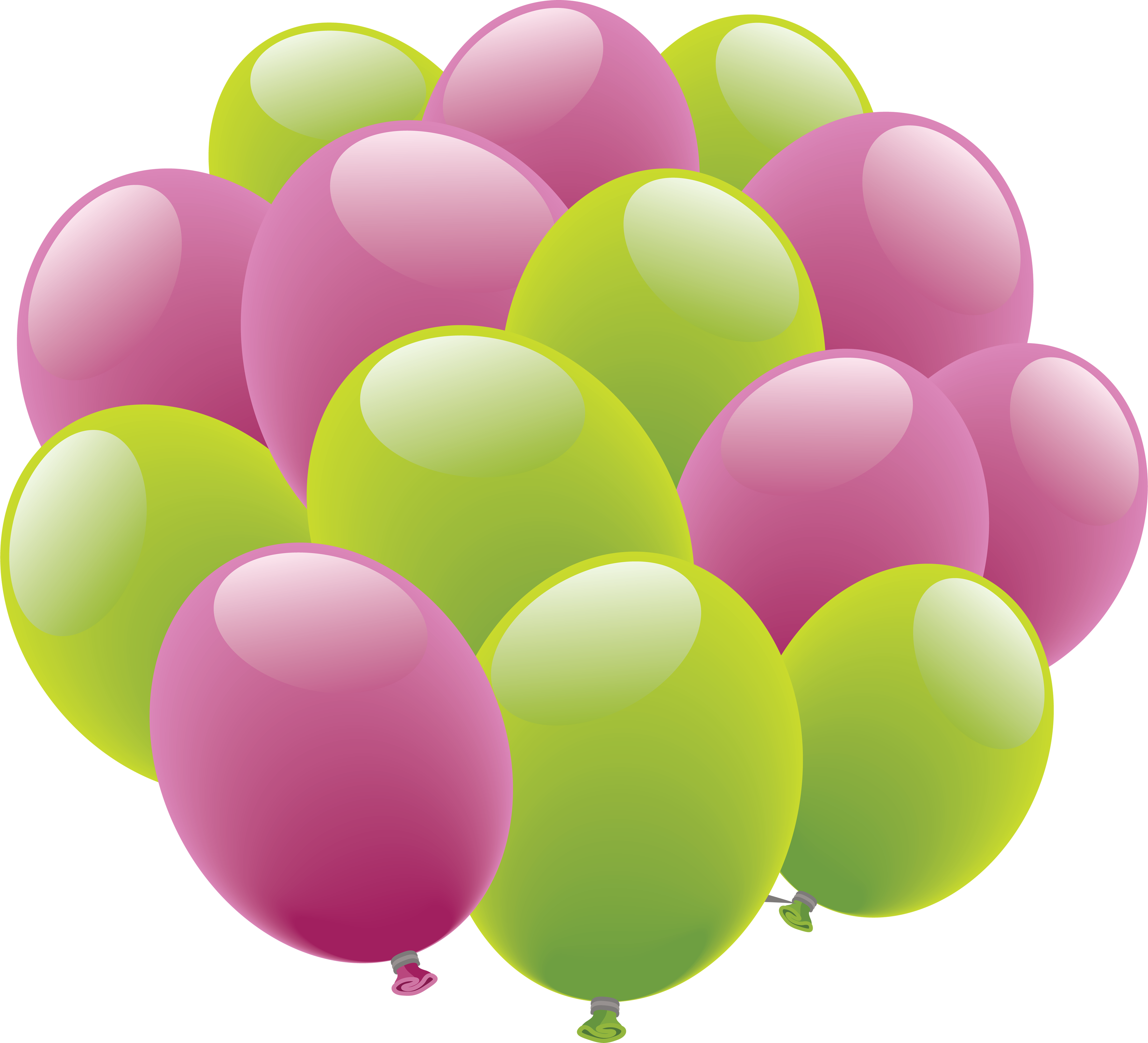 Pink Green Ballons PNG Image