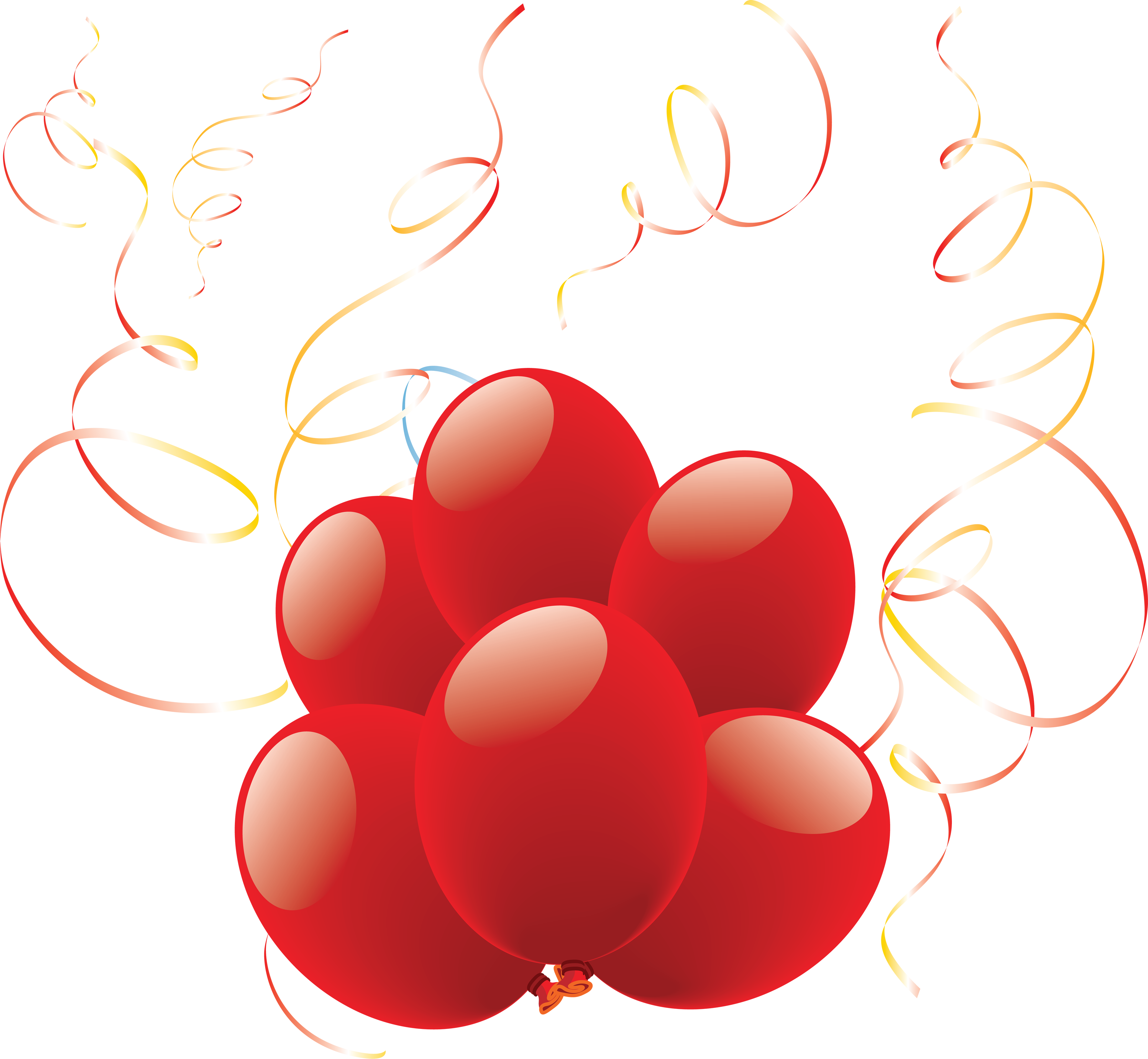 Heart Shaped Balloons with Ribbon PNG Image