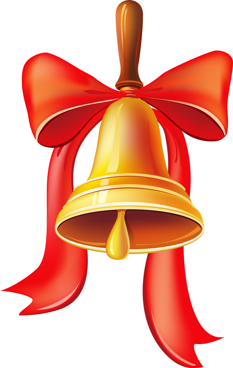 Christmas Bell with Big Ribbons PNG Image