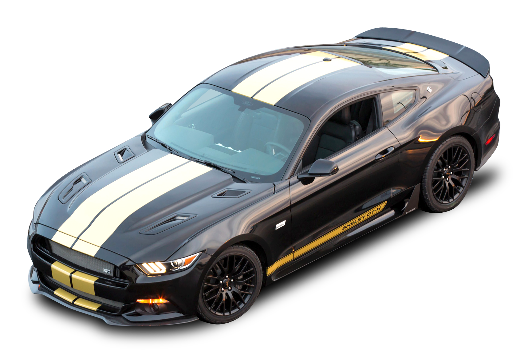 Black Ford Shelby GT H Top View Car