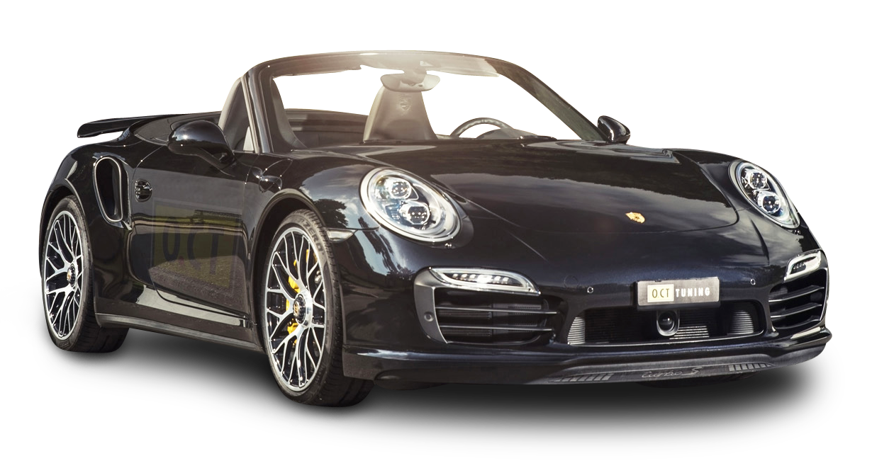 Black Porsche 911 Turbo Car PNG Image