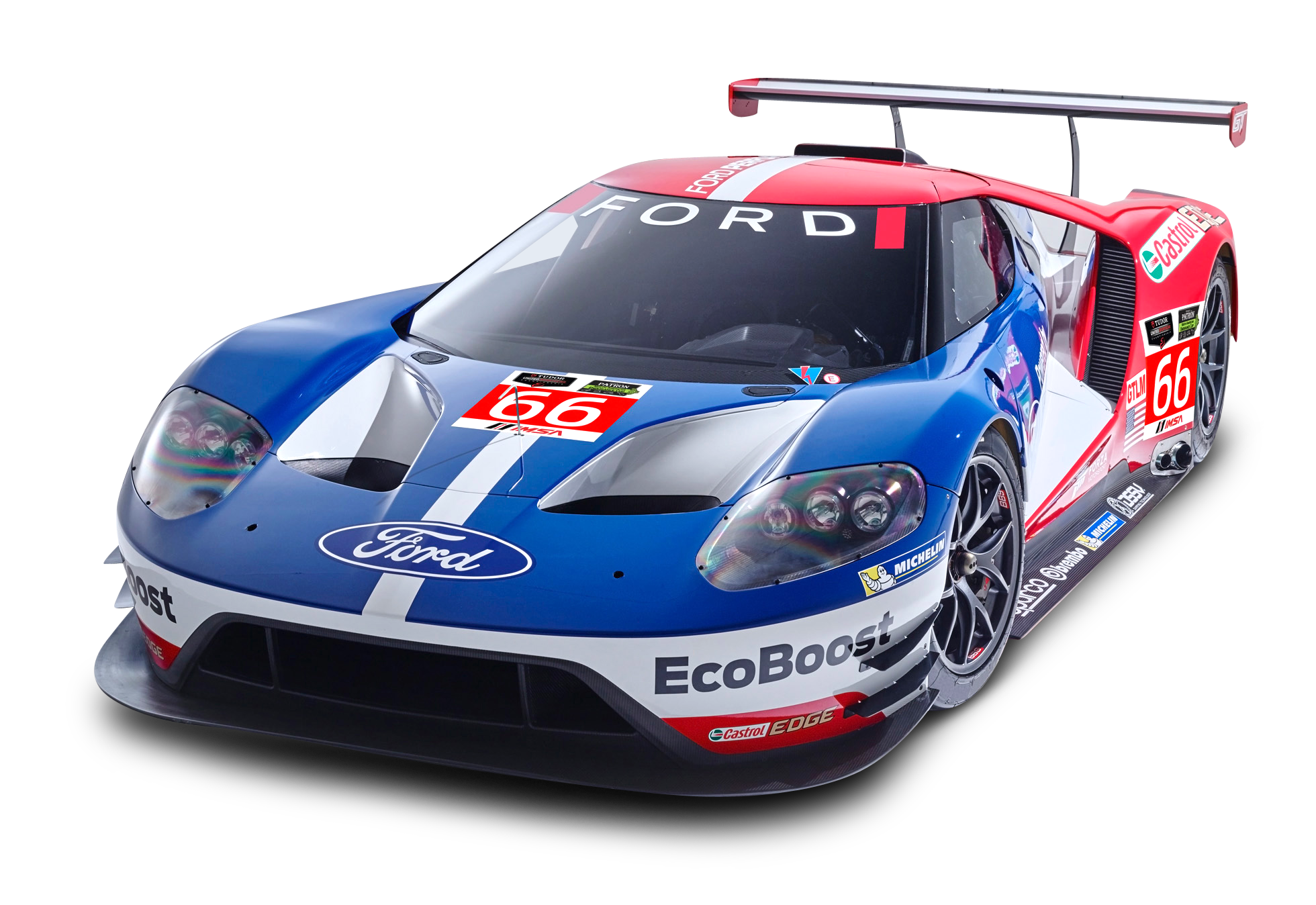 Blue Ford GT Race Car PNG Image