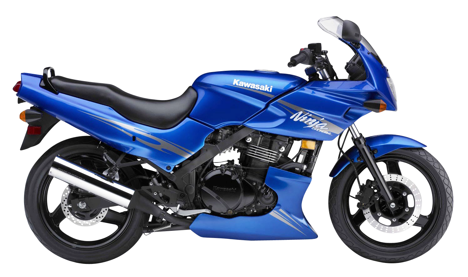 Blue Kawasaki Ninja 500R PNG Image