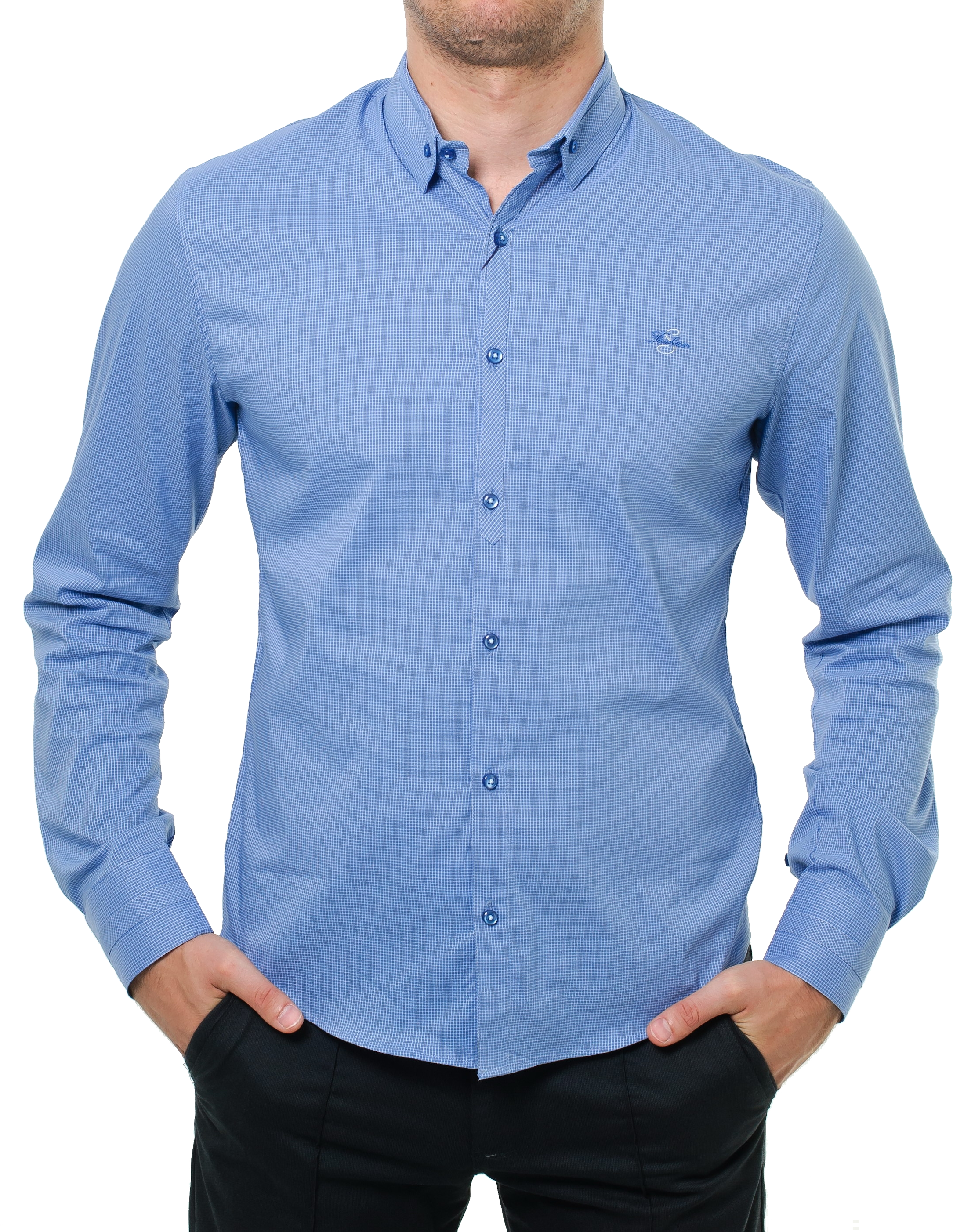 Blue Long Sleeve Shirt PNG Image