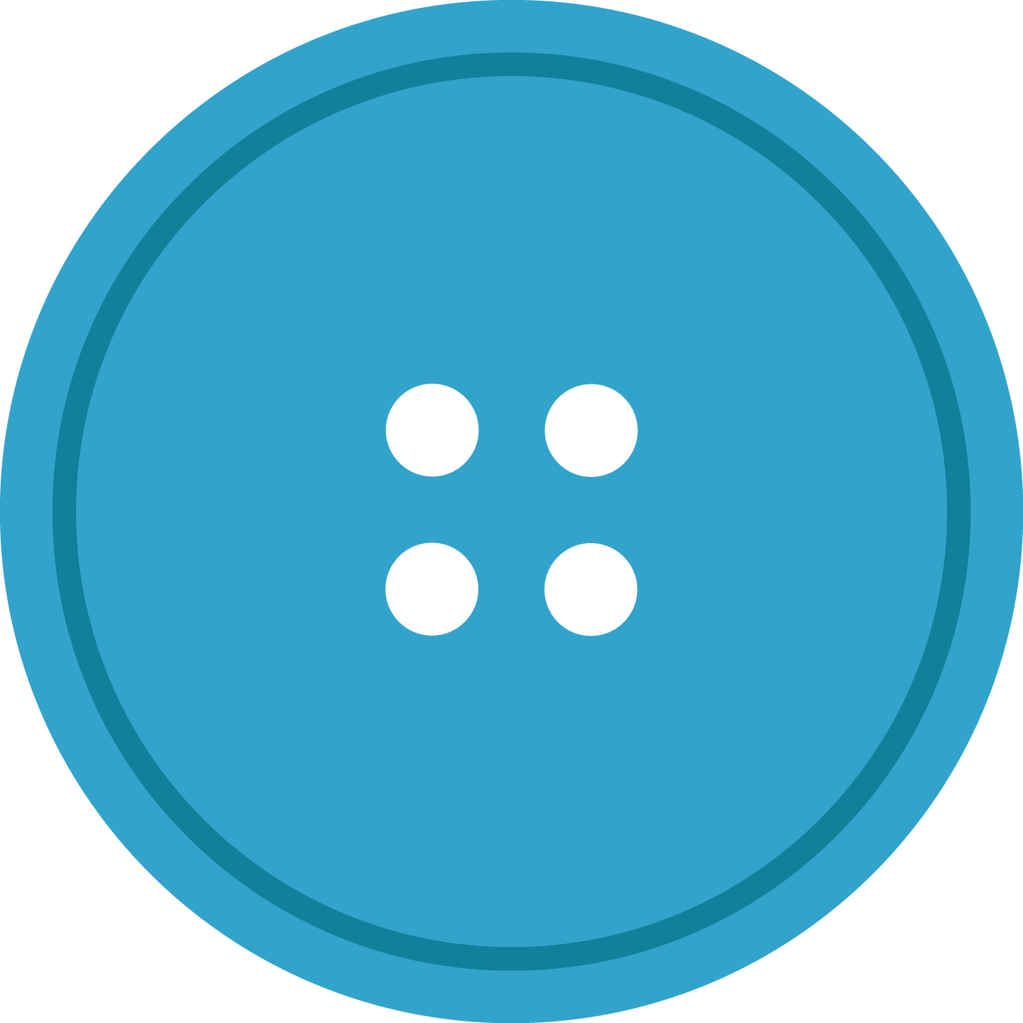 Blue Round Cloth Button With 2 Hole