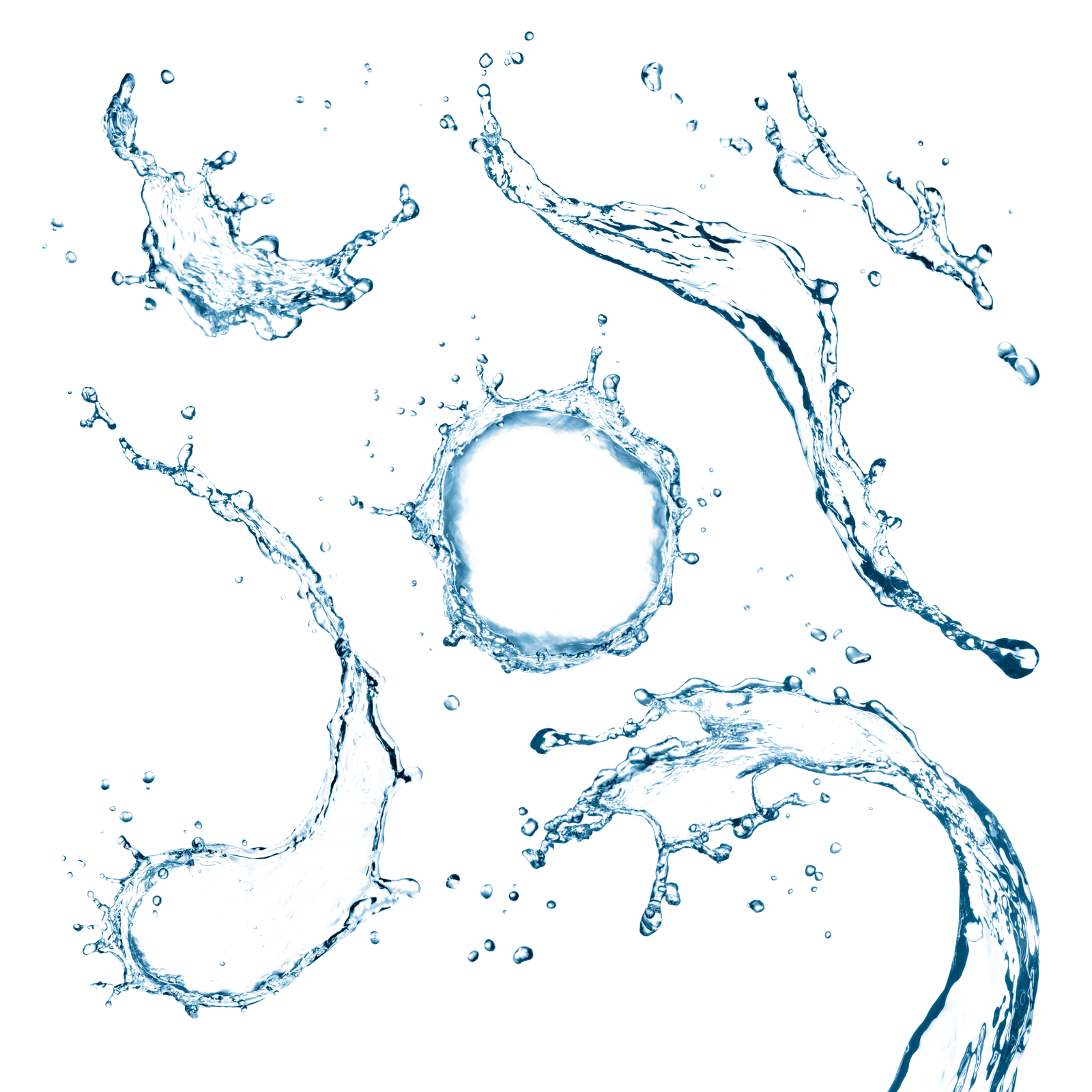 Blue Water Circle with water drops PNG Image
