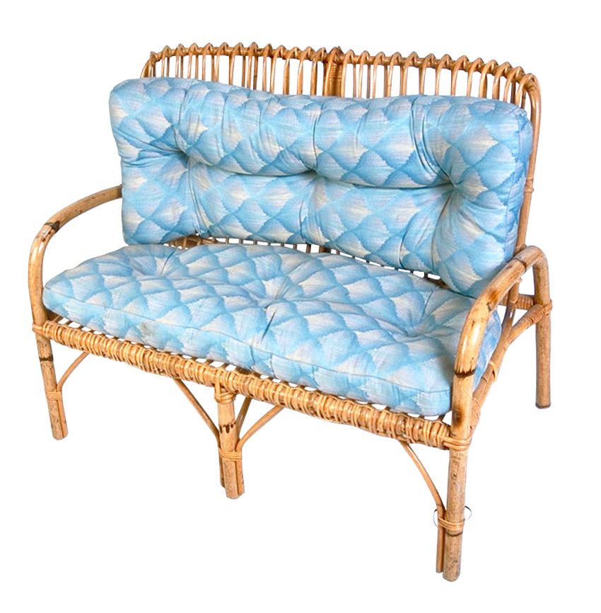 Blue Wooden Sofa PNG Image