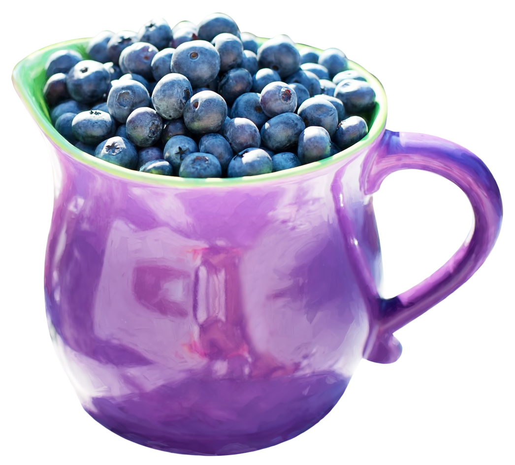 Blueberry in Mug PNG Image