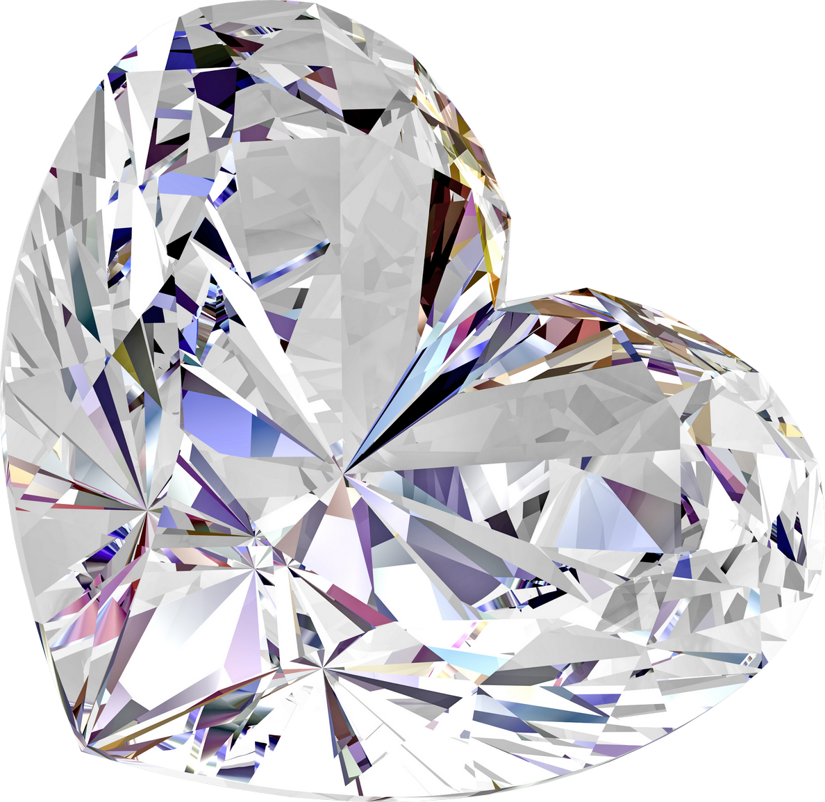Brilliant Diamond Love Shaped PNG Image