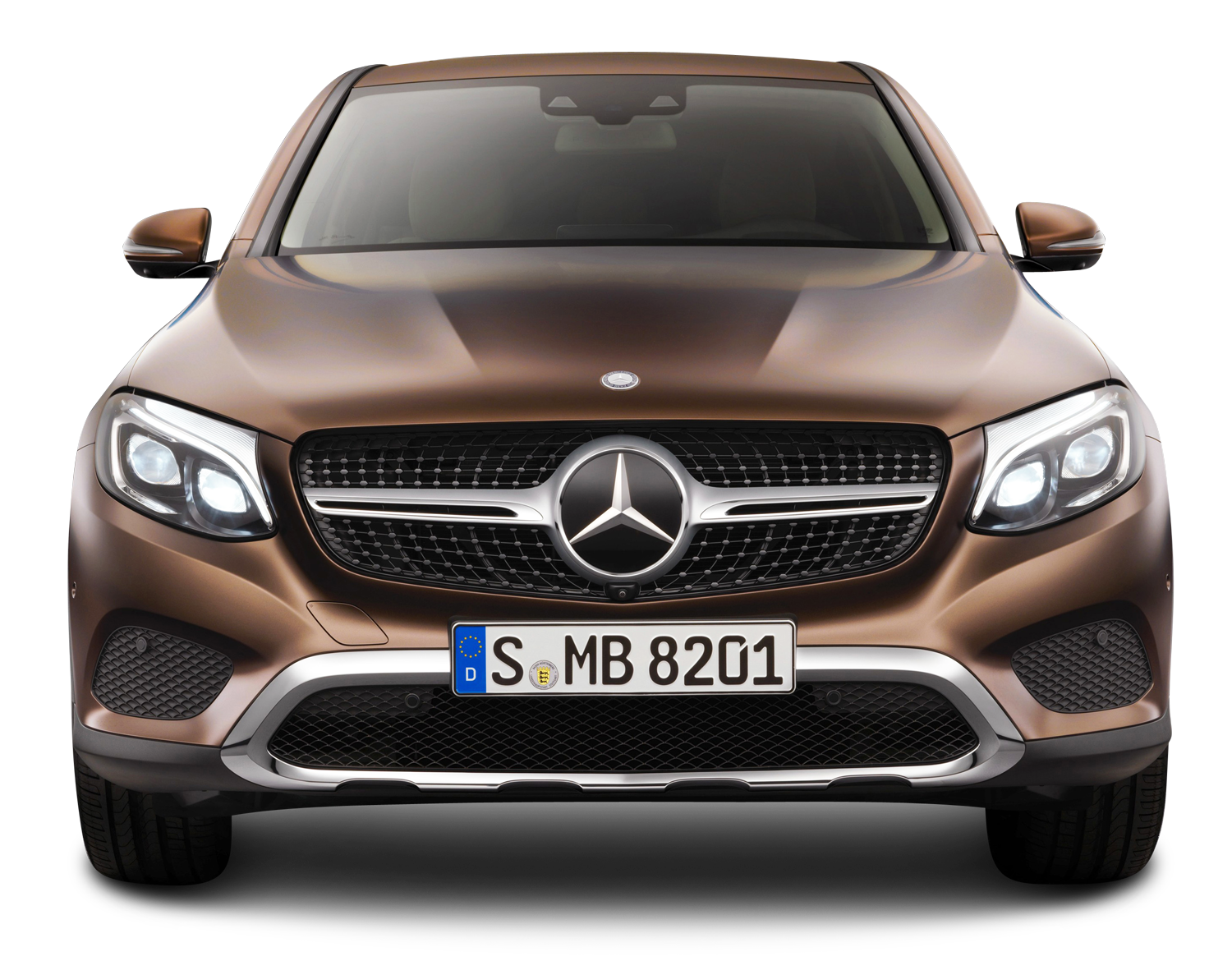 Brown Mercedes Benz GLE Coupe Front View Car PNG Image