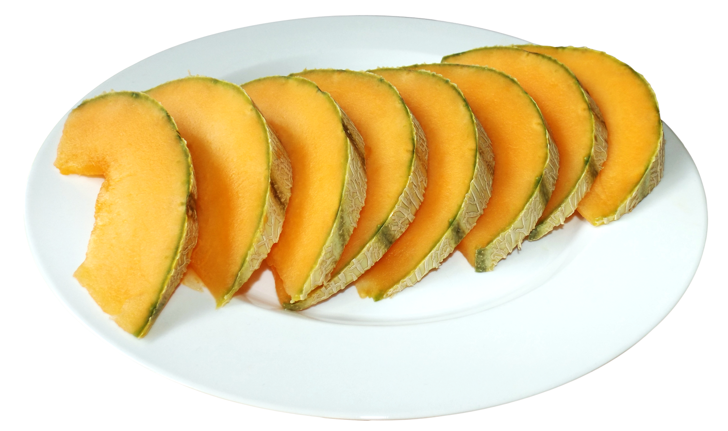 Cantaloupe Slices on plate