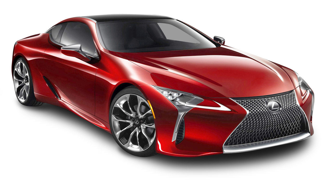 Cherry Red Lexus LC 500h Car PNG Image