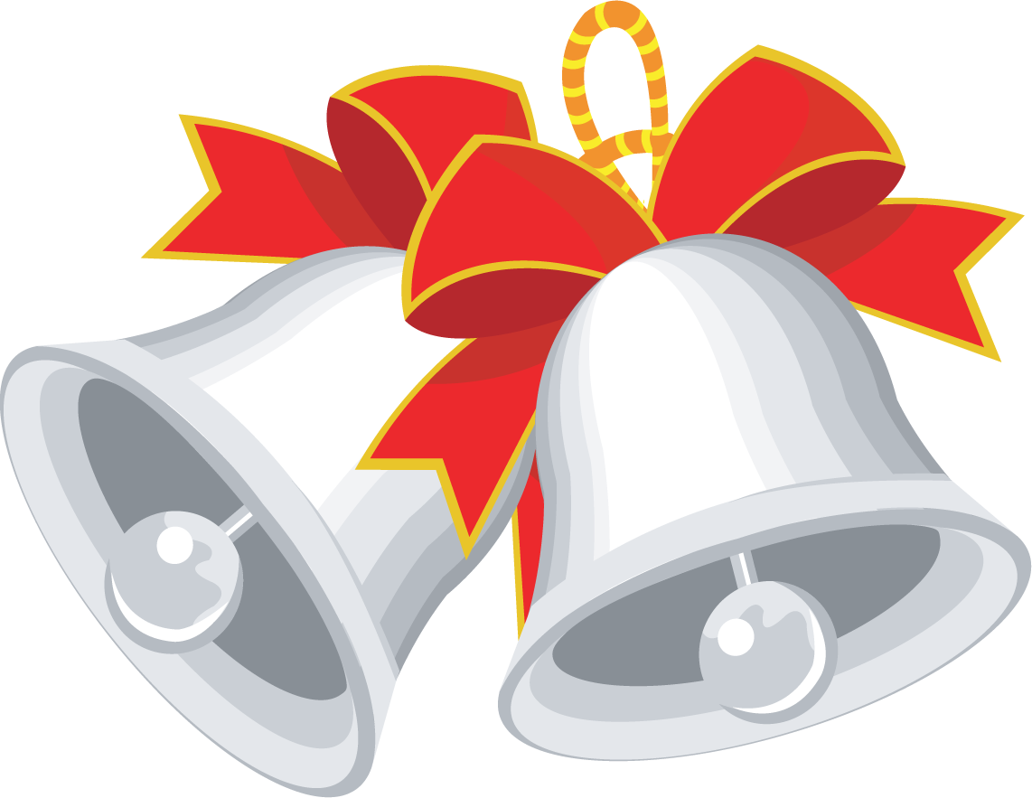Christmas Bell with Ribbons PNG Image