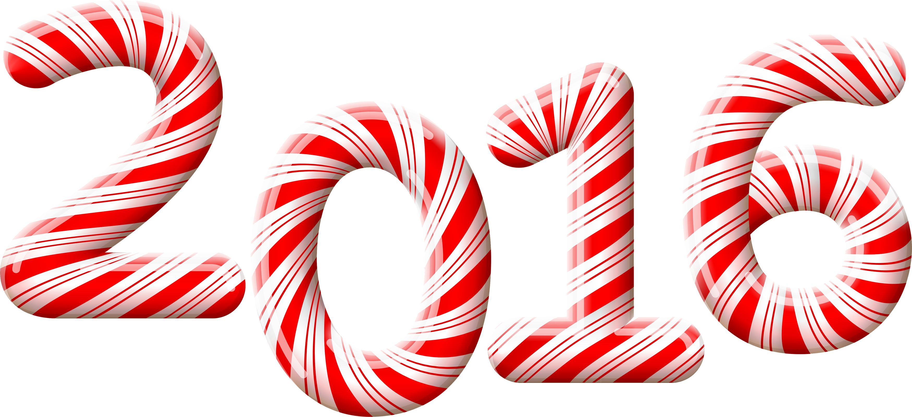 2016 Christmas Candy Cane PNG Image