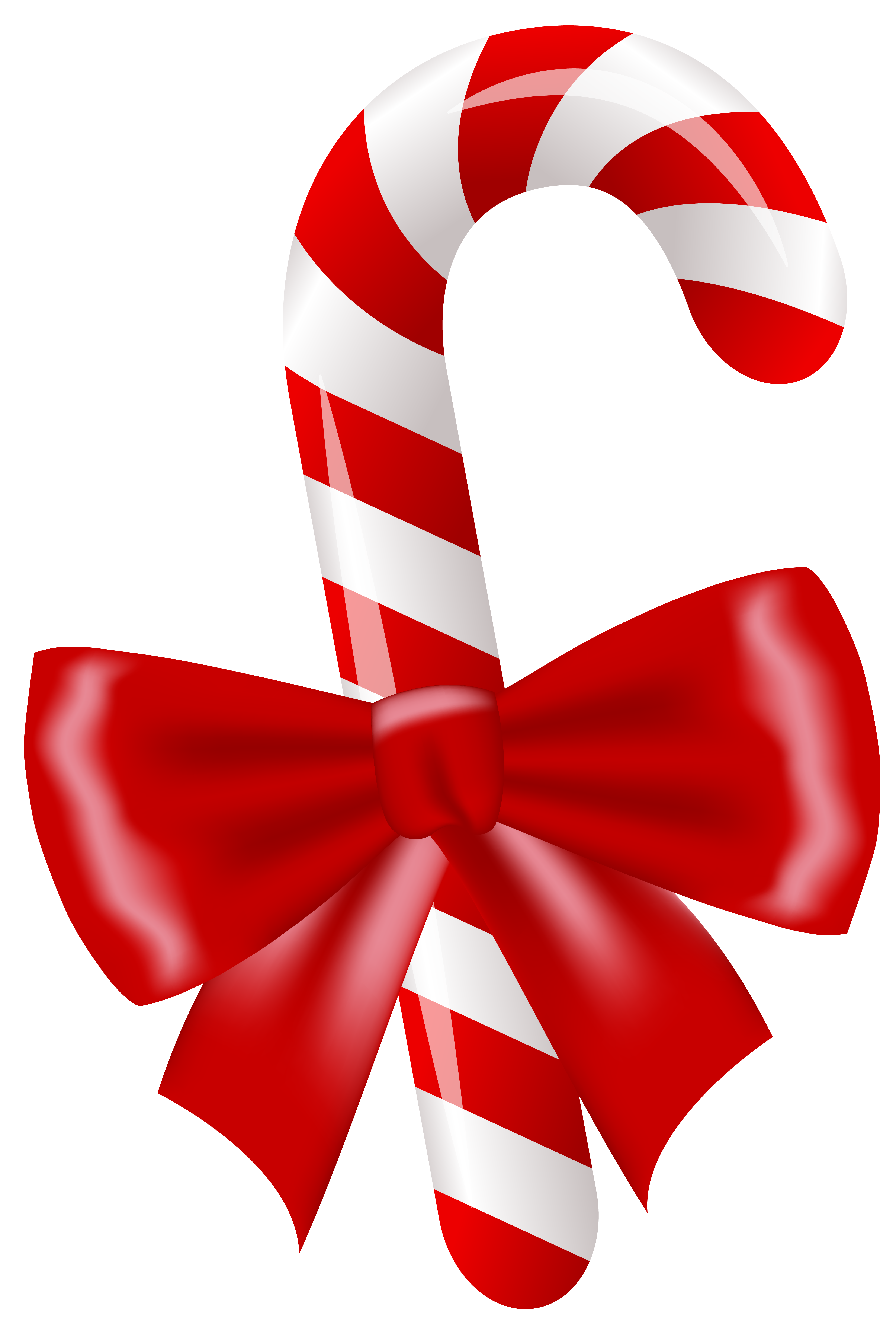 Christmas Candy Stick with Bow PNG Image