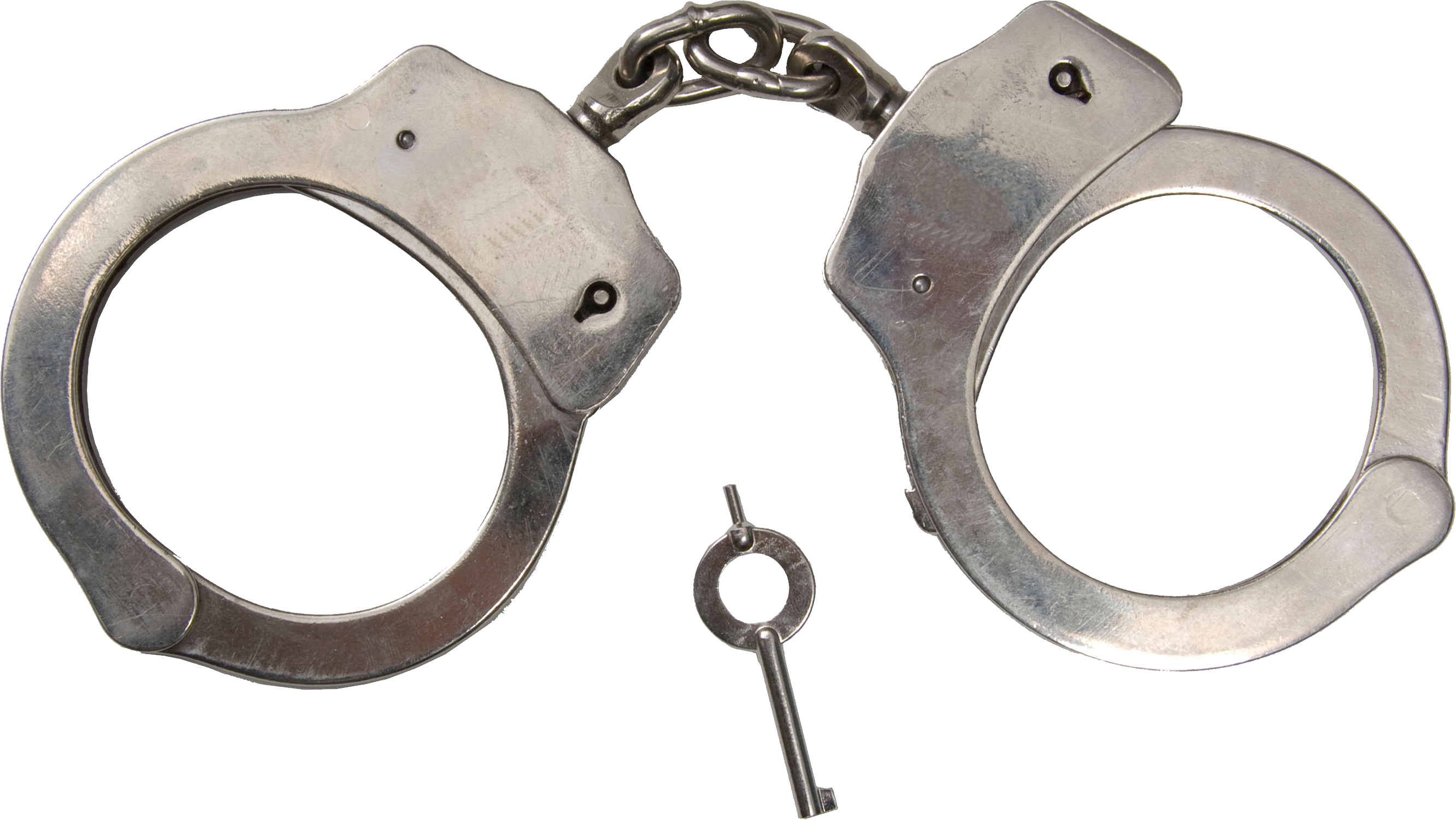 Classic Metal HandCuffs PNG Image.