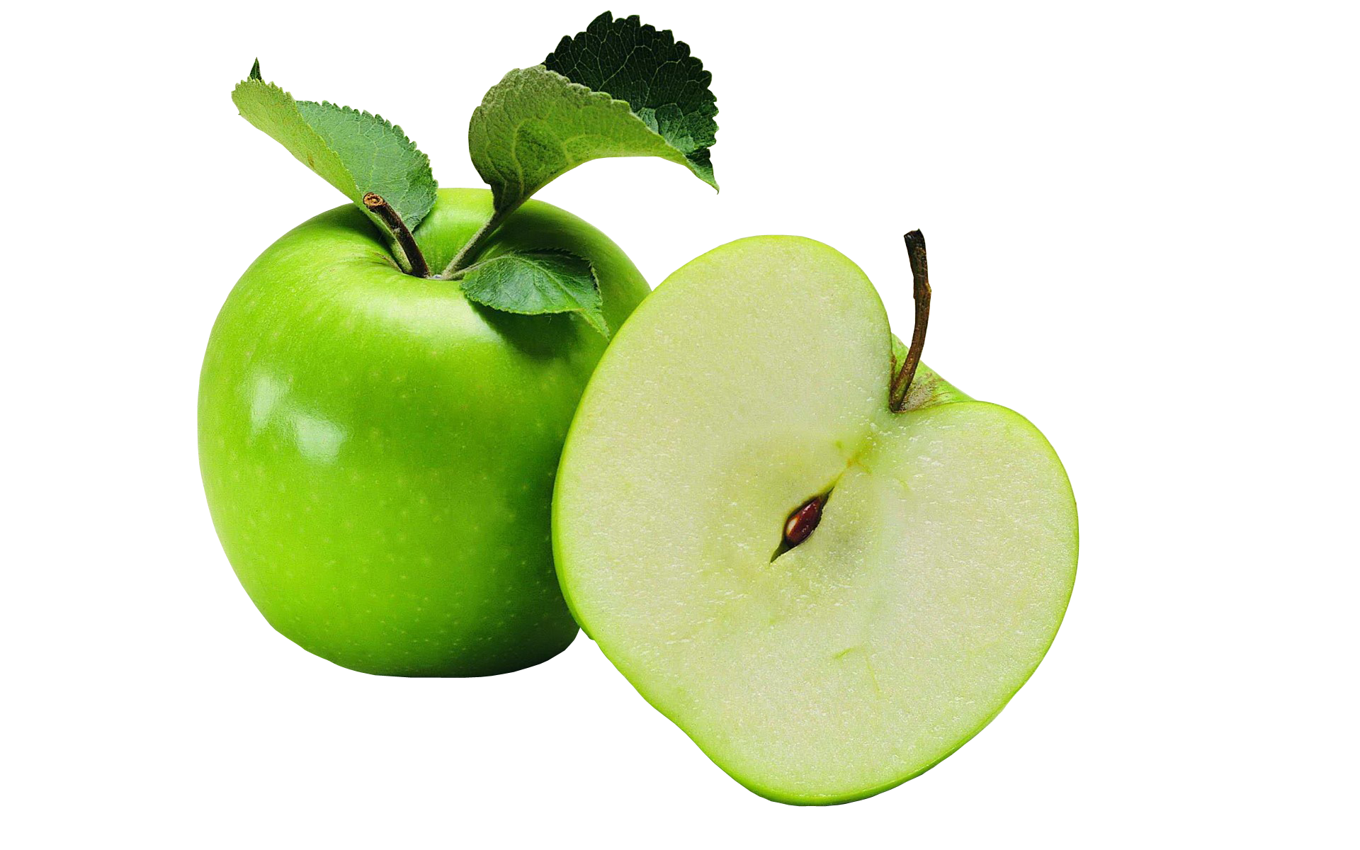 Cut Green Apple PNG Image