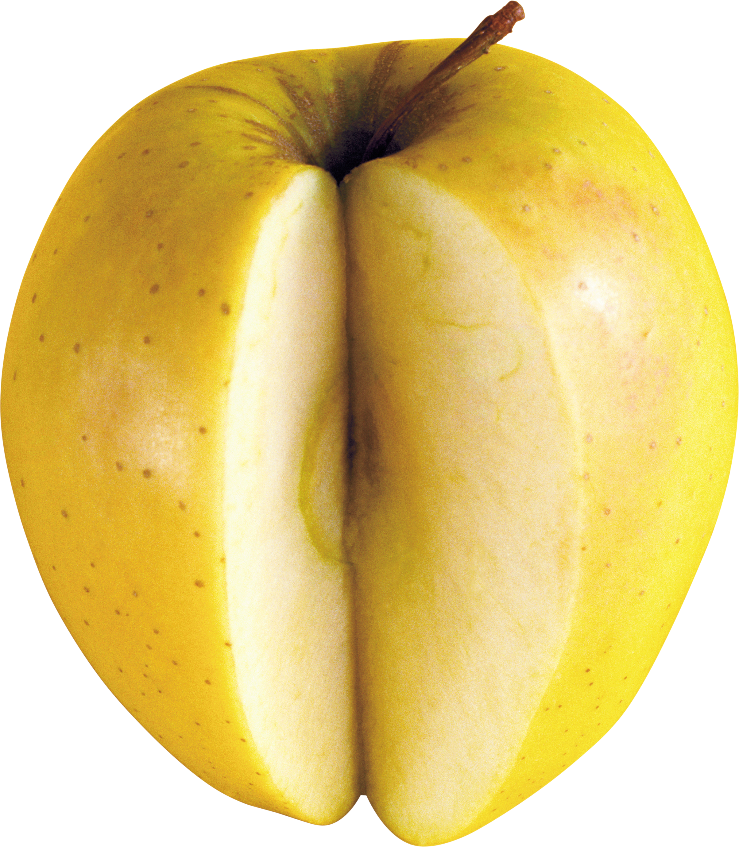 Cut Yellow APple PNG Image