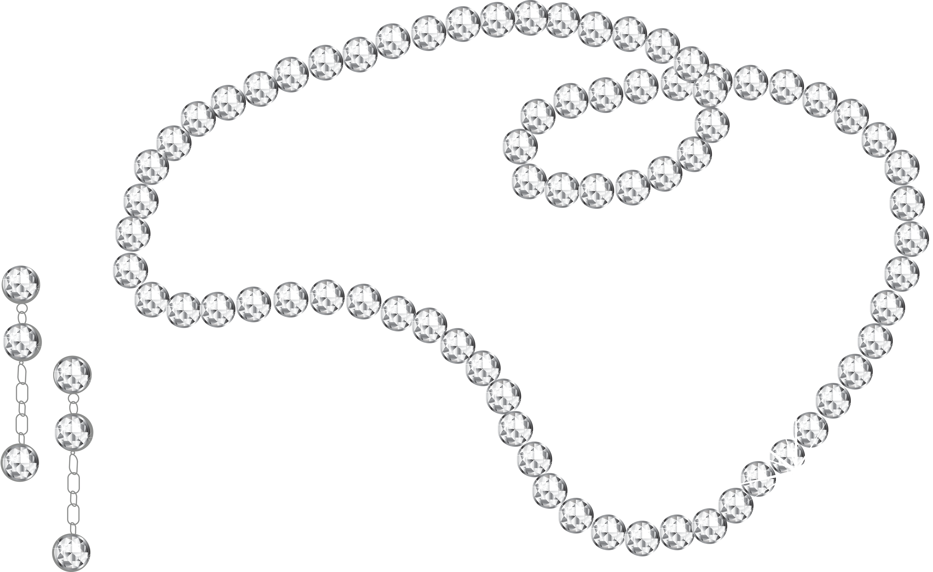 Diamond Necklace And Earrings PNG Image