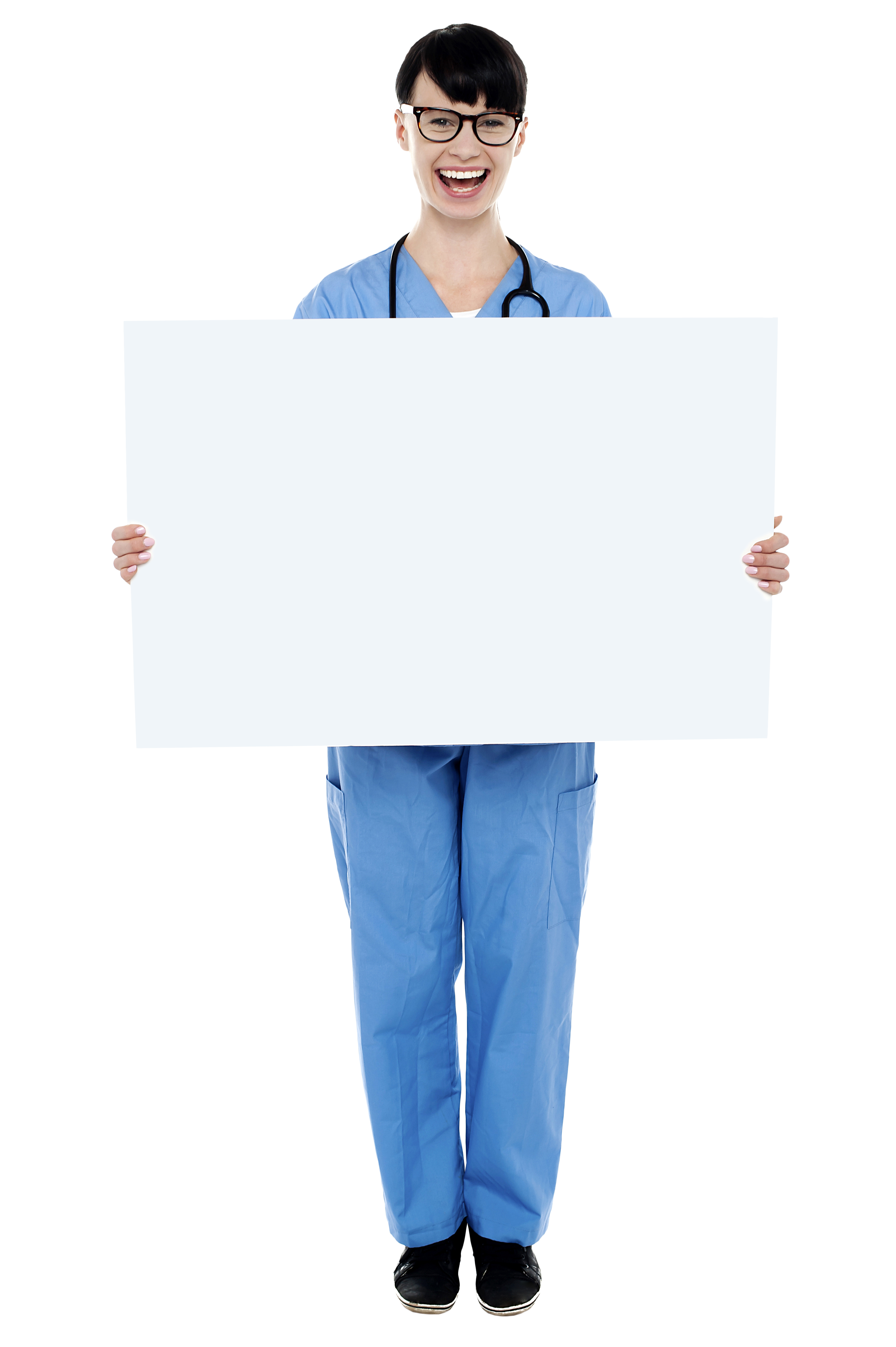 Doctor Holding Banner PNG Image