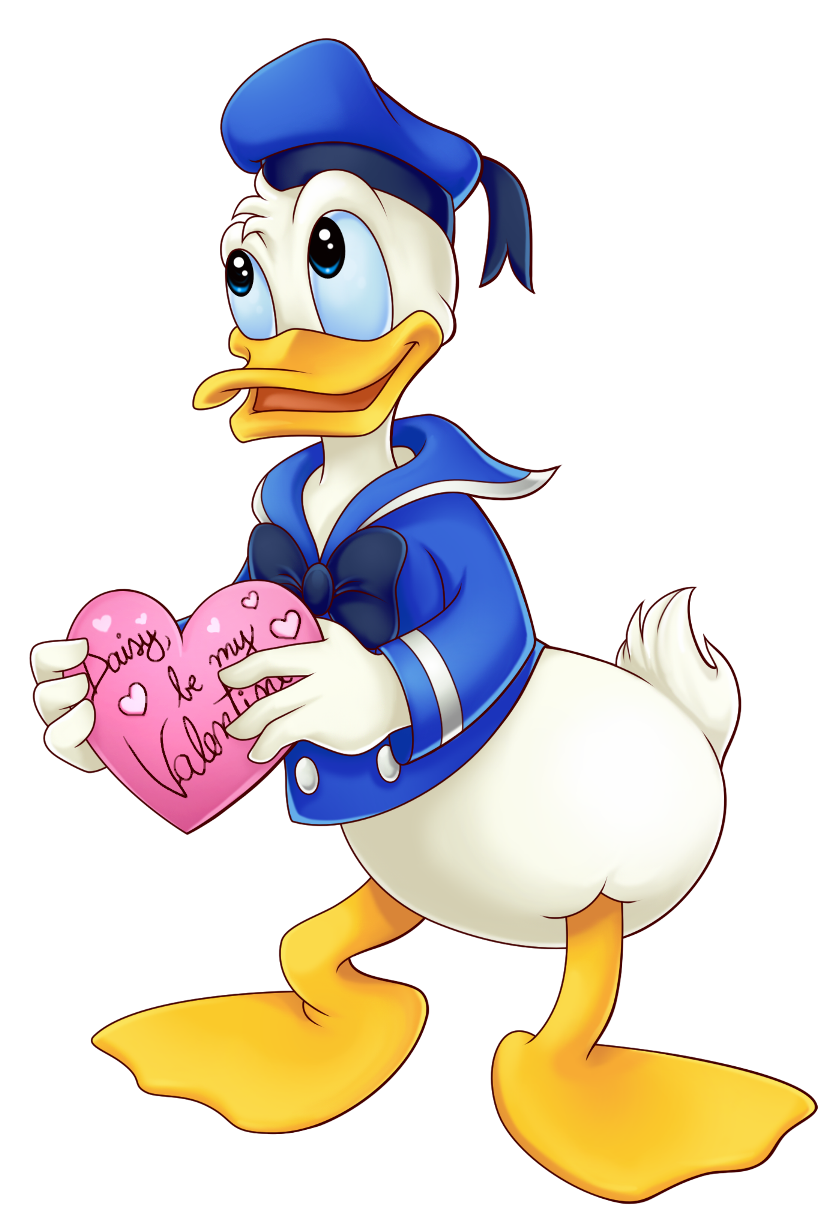 Donald Duck Holding Heart PNG Image