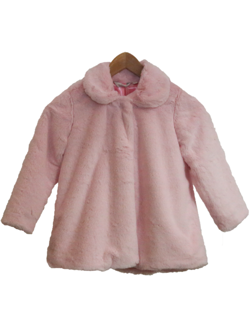 Faux Fur Coat Short Pink PNG Image