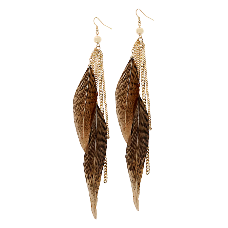 Feather Earrings PNG Image