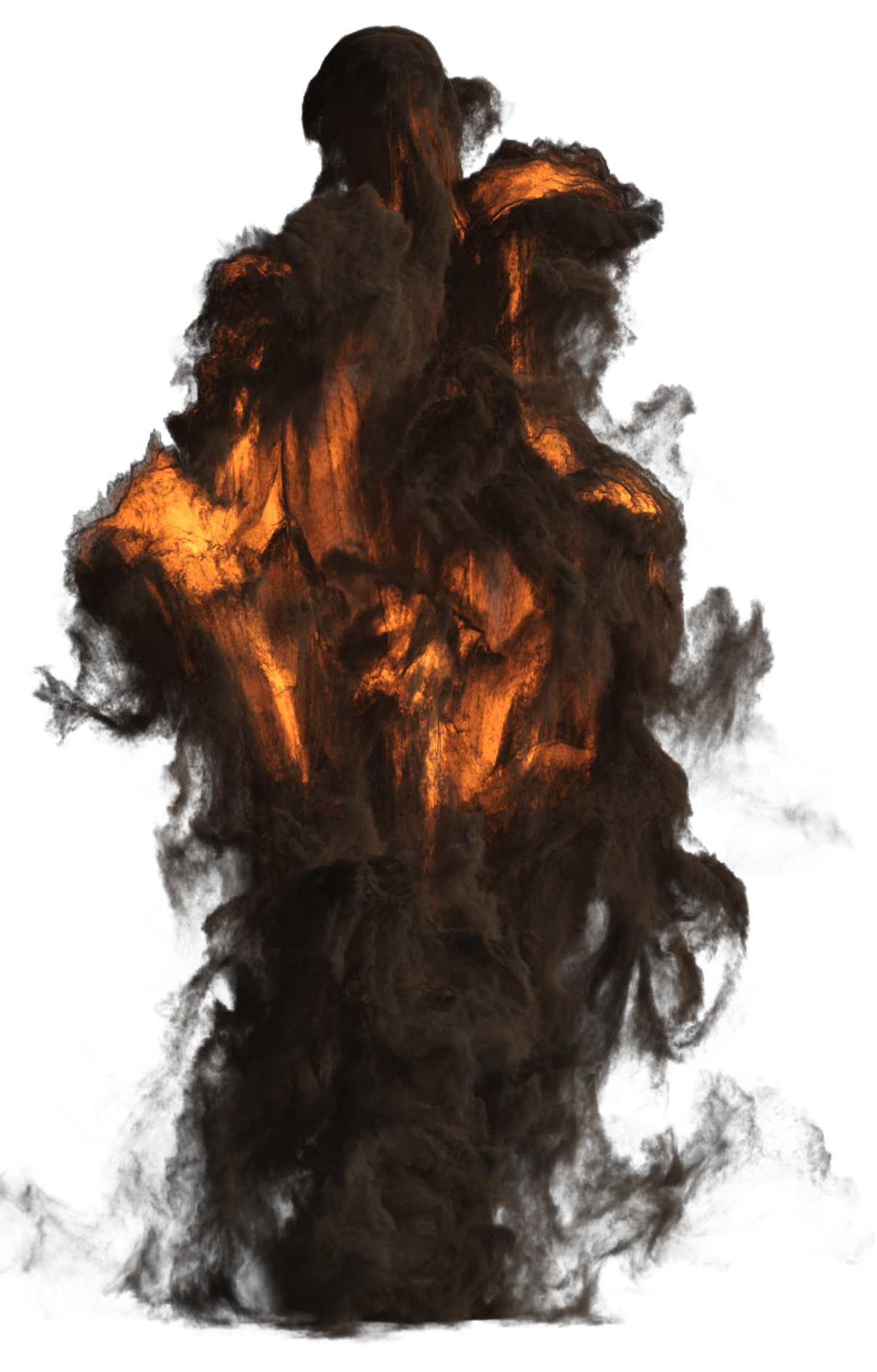 Giant Fire Smoke Explosion PNG Image