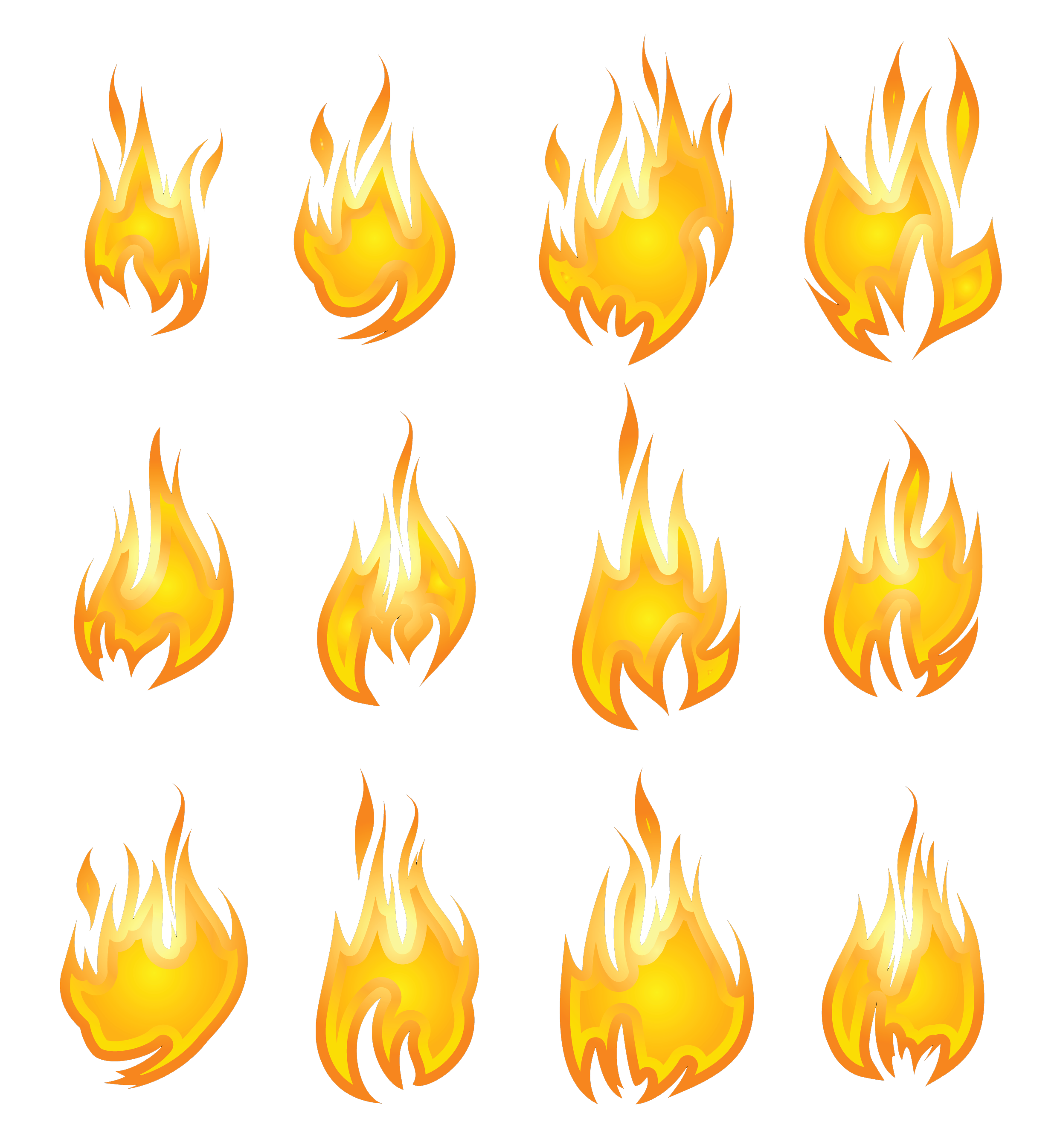 Fire Flame Collection PNG Image